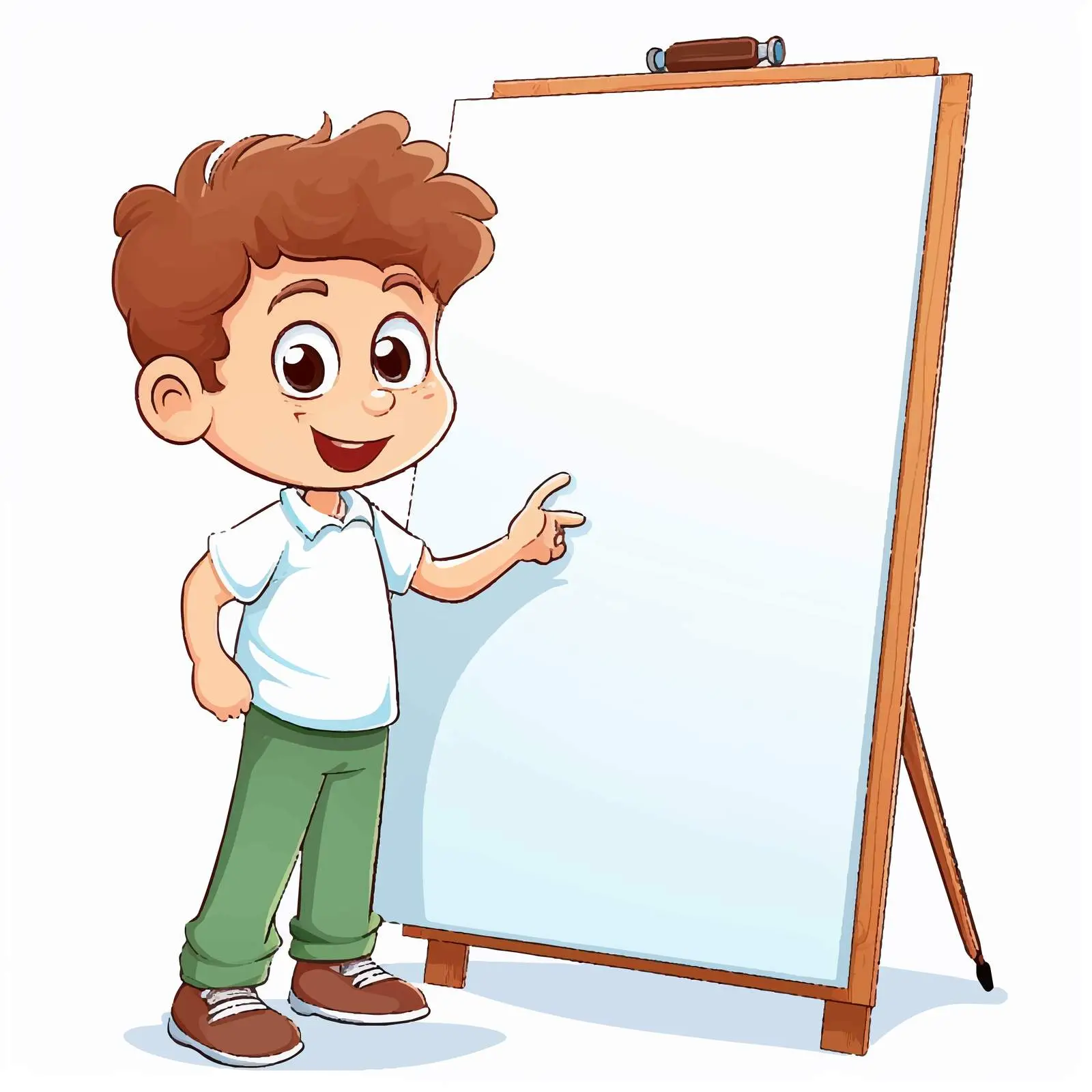 Boy Writing on Whiteboard with Marker Vector — free download from Dotvec