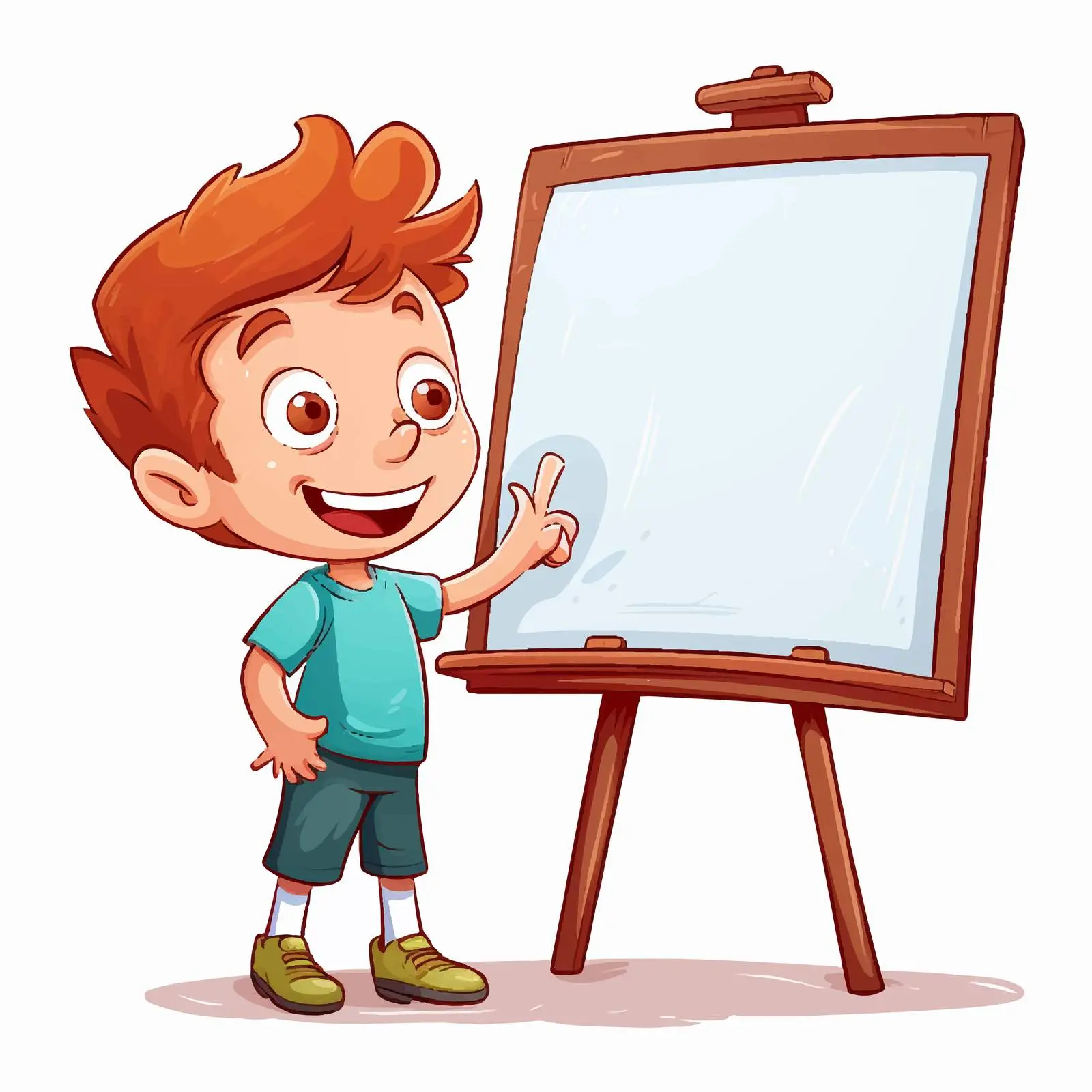 Boy Writing on Whiteboard with Marker Vector – free oar image from Dotvec