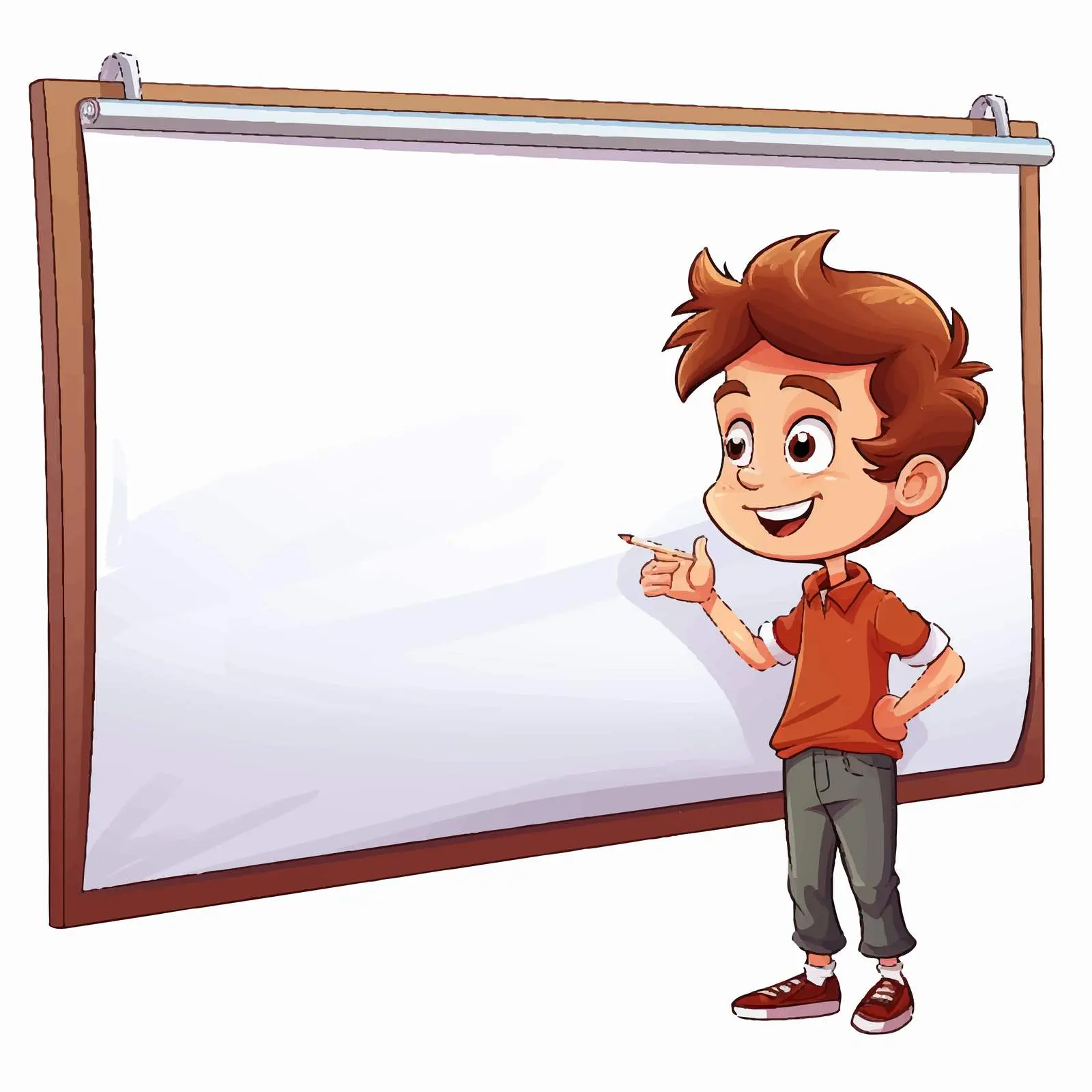 Boy Writing on Whiteboard in Classroom Setting – free whiteboard image from Dotvec