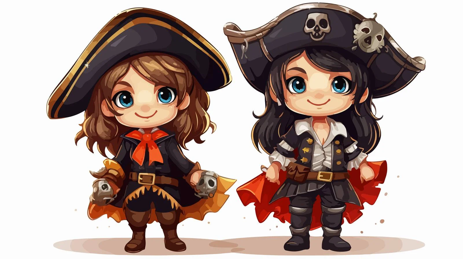 Children Dressed in Pirate Costumes Celebrate Halloween — free download from Dotvec