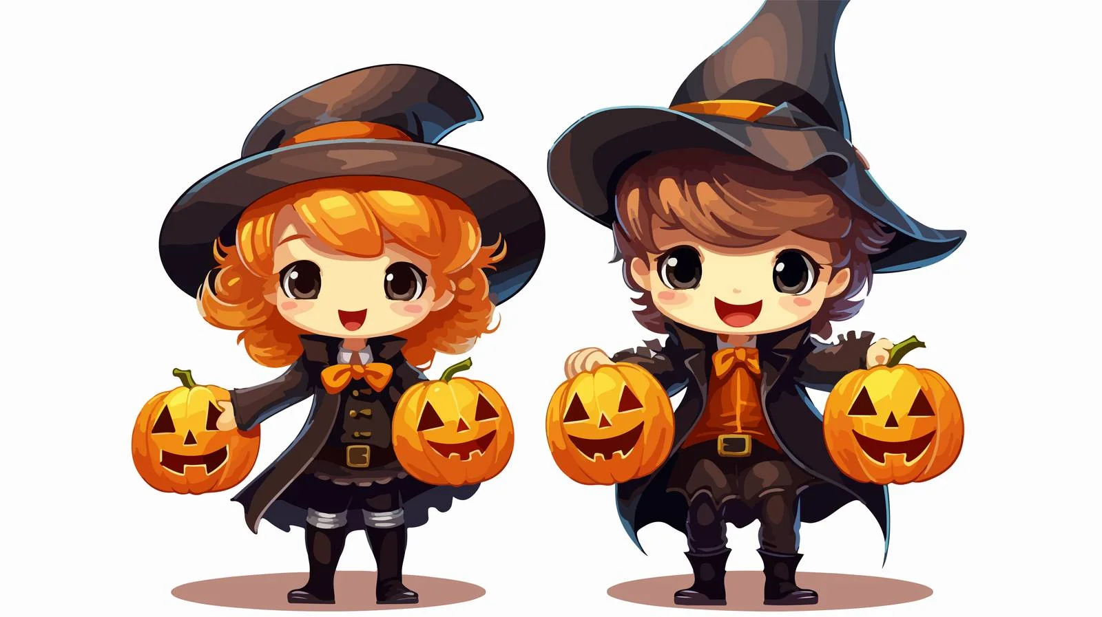 Children Celebrate Halloween in Pumpkin Costumes — free download from Dotvec