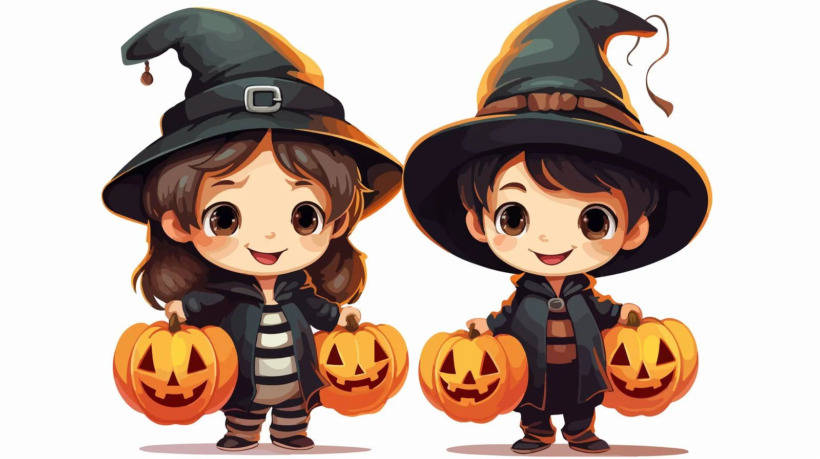 Halloween Kids Pumpkin Costume Celebration — free download from Dotvec