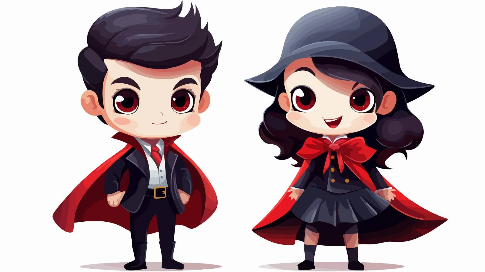 Kids in Vampire Halloween Costumes – free vampire image from Dotvec