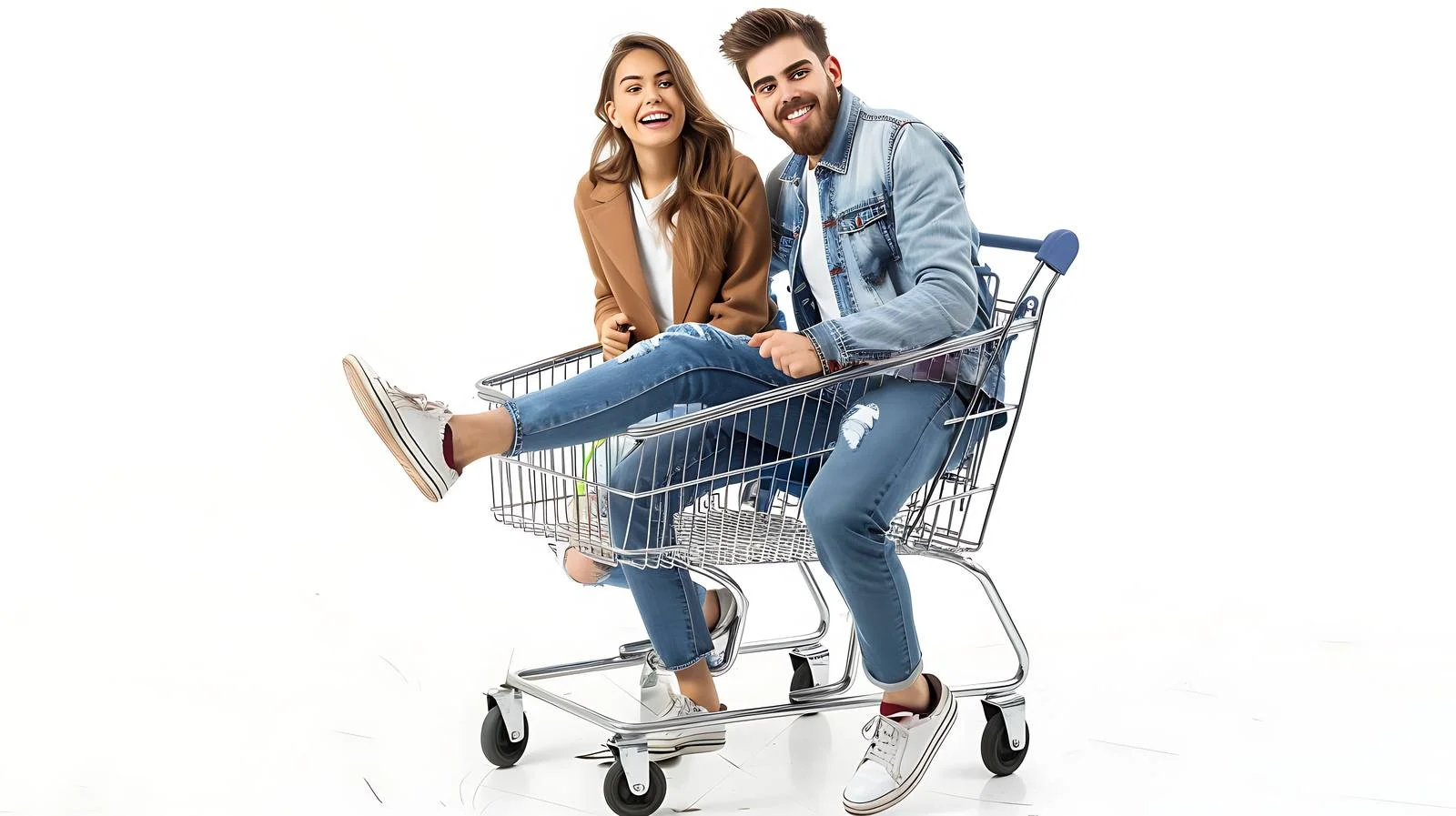 Couple Shopping Cart Fun — free download from Dotvec