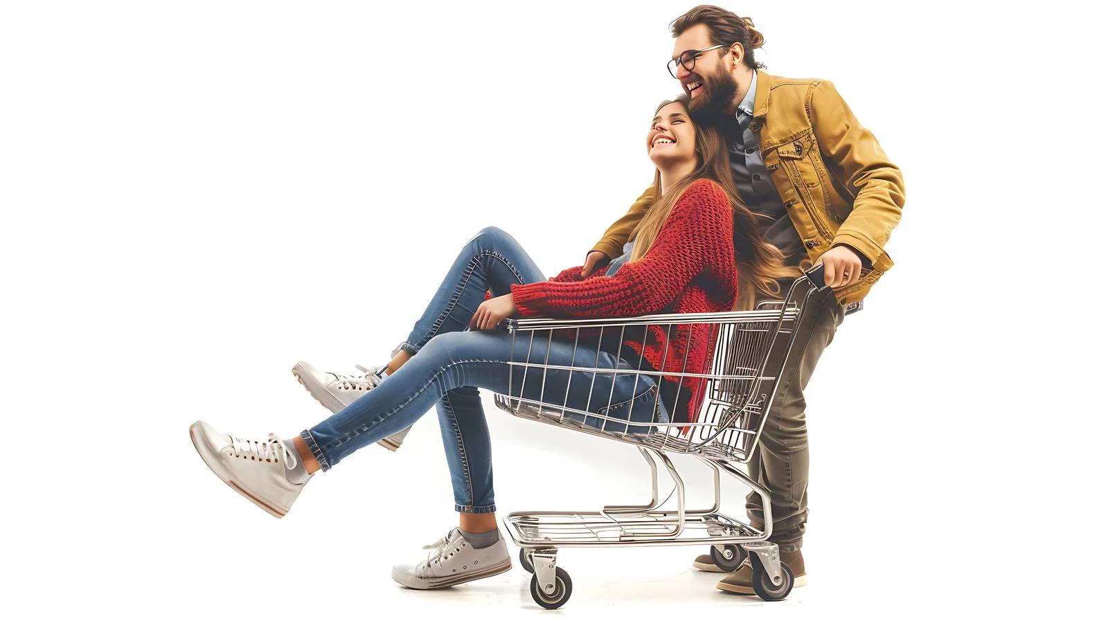 Couple Shopping Cart Fun — free download from Dotvec