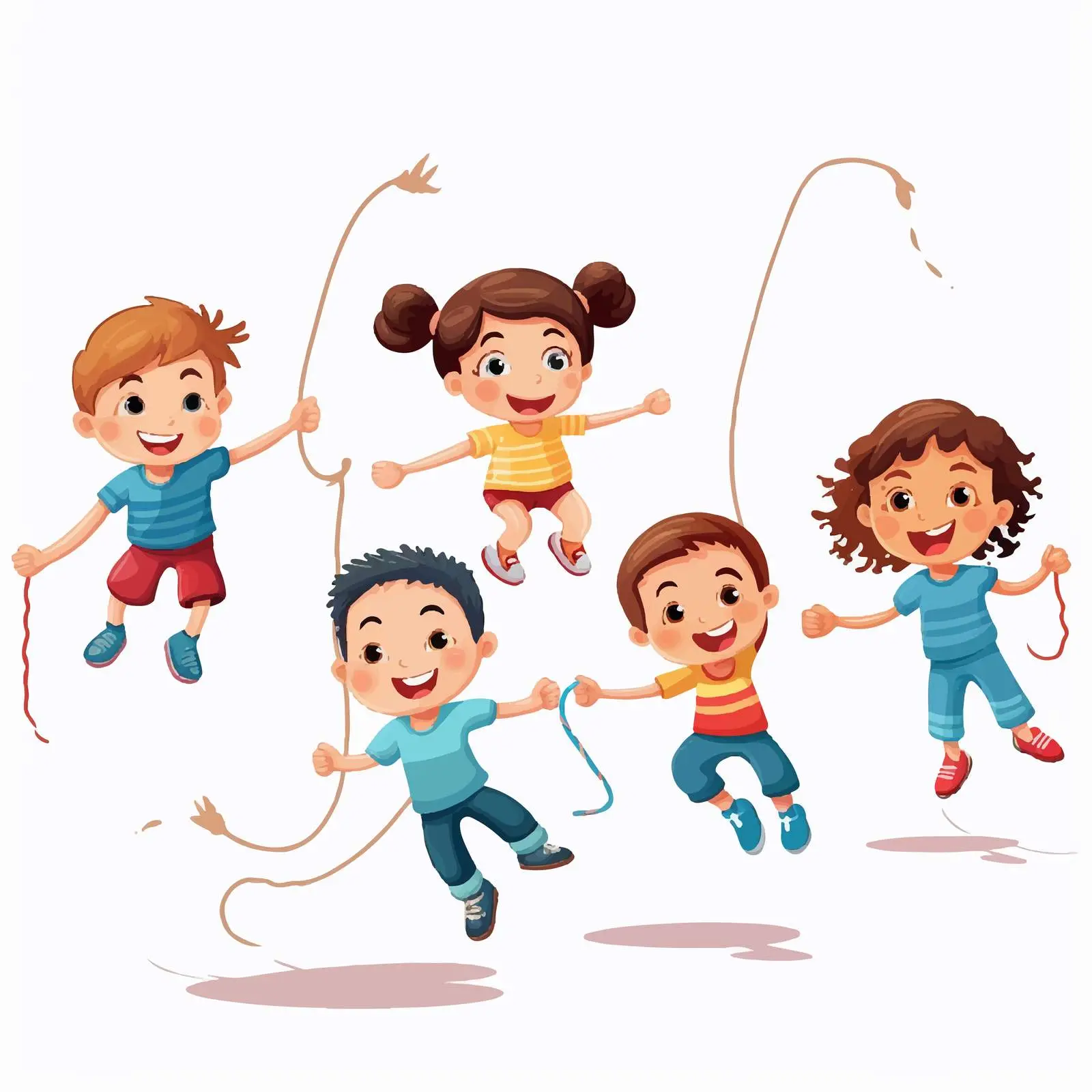Children Jumping Rope Vector Illustration — free download from Dotvec