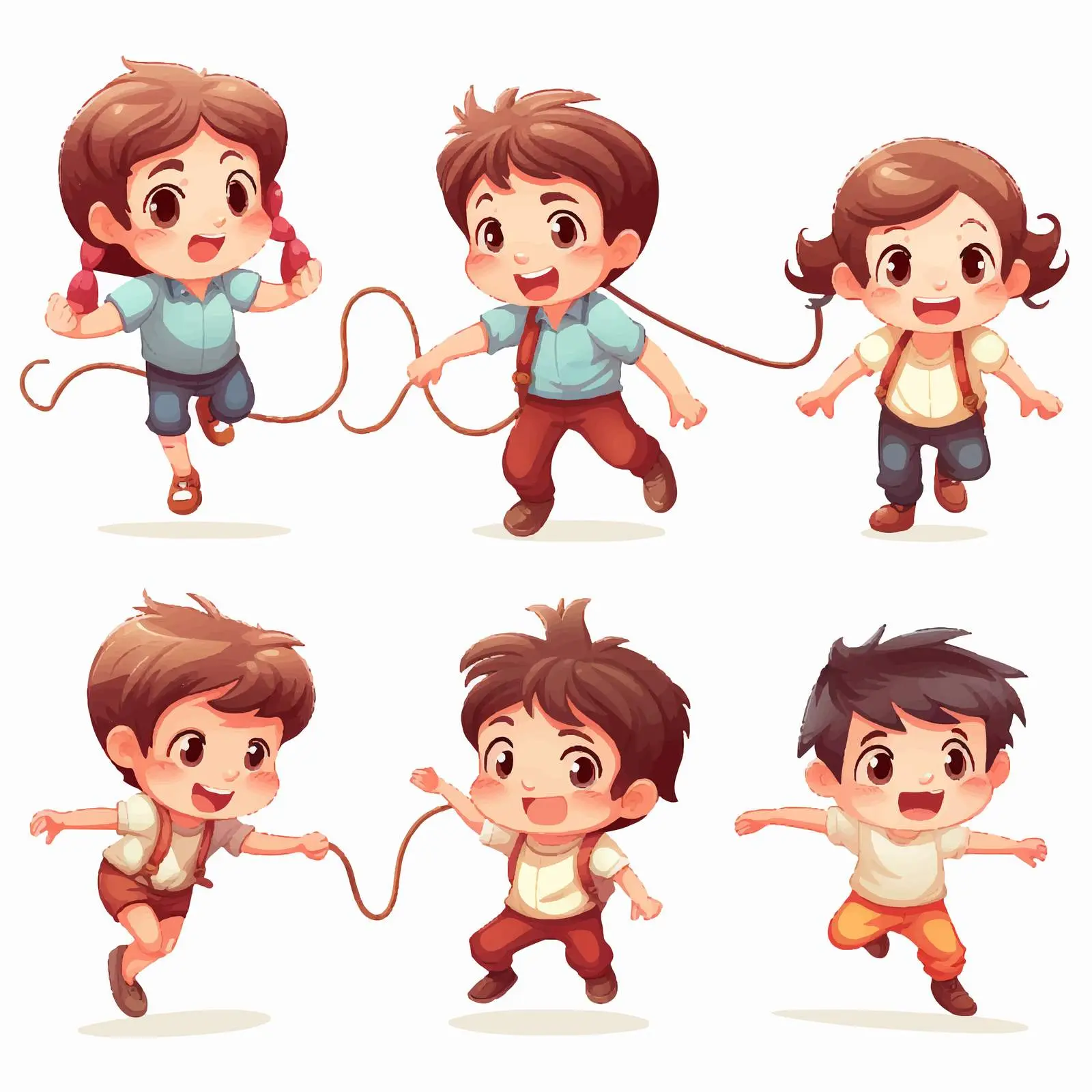 Children Jumping Rope Vector Illustration — free download from Dotvec