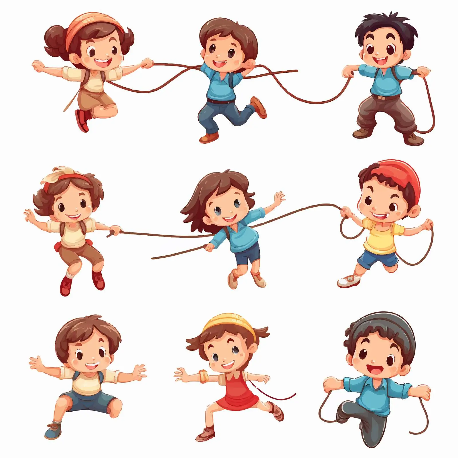 Kids Jumping Rope Vector Illustration – free skip image from Dotvec