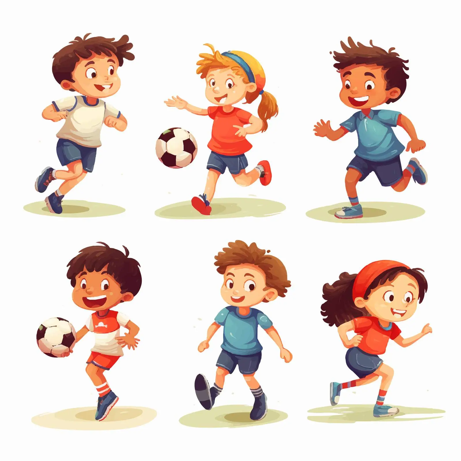 Children Engaged in Sports Activities Illustration — free download from Dotvec