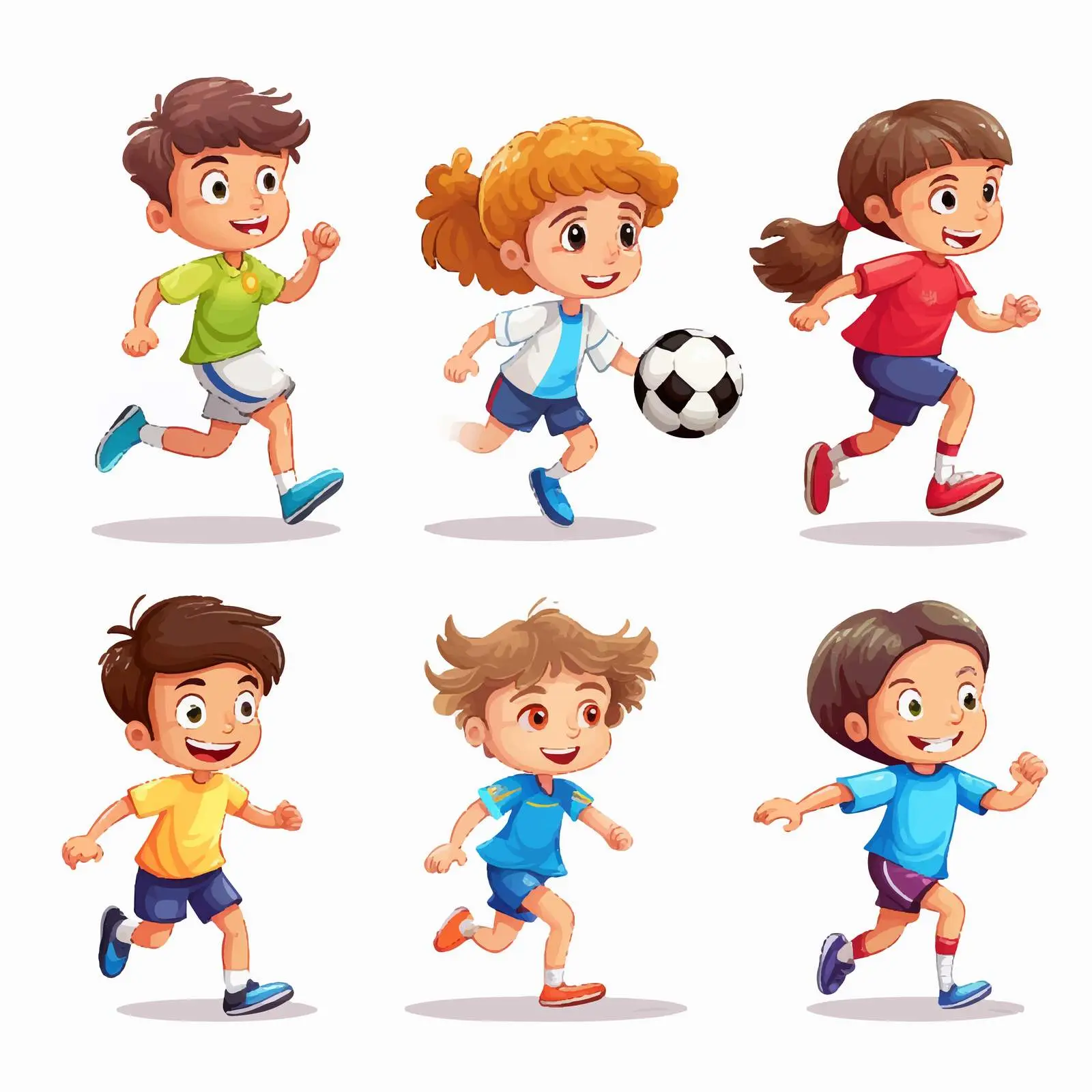 Boys and Girls Playing Sports Illustration — free download from Dotvec