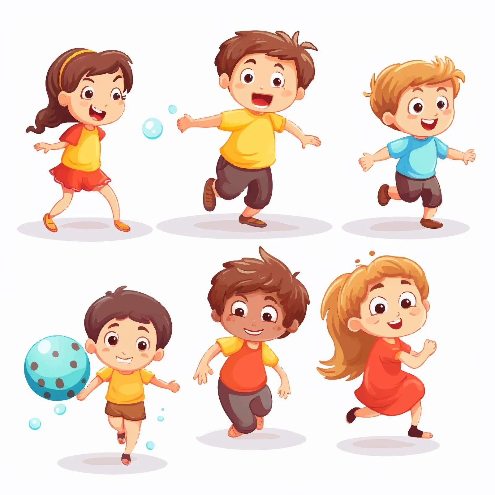 Children Playing with Balls Vector Illustration — free download from Dotvec