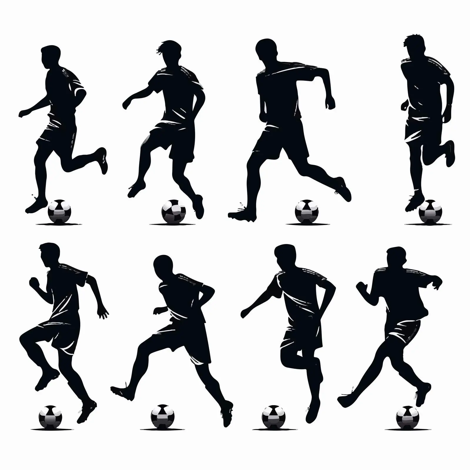 Boys Football Dynamics Silhouettes Set — free download from Dotvec