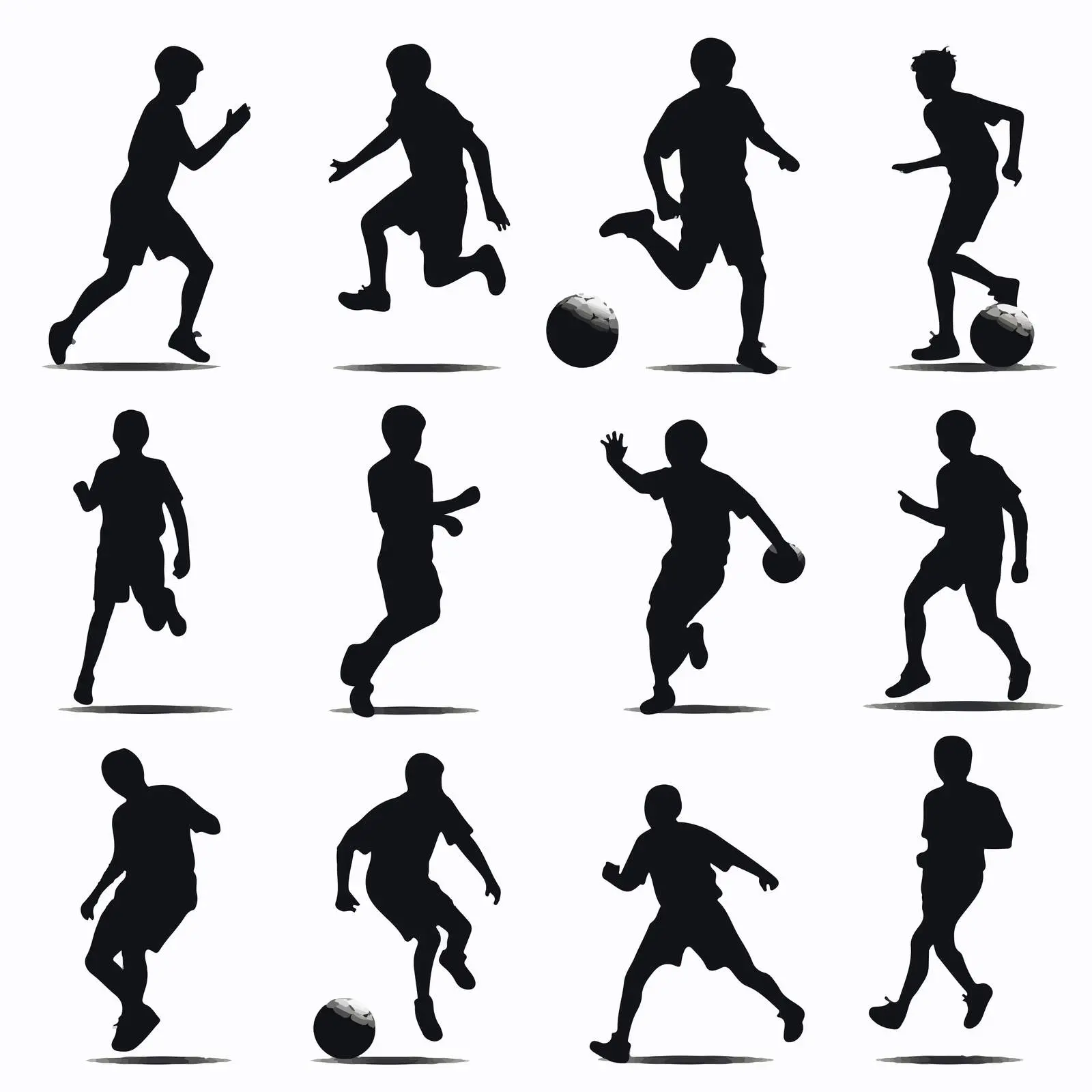 Silhouettes of Boys Playing Football — free download from Dotvec