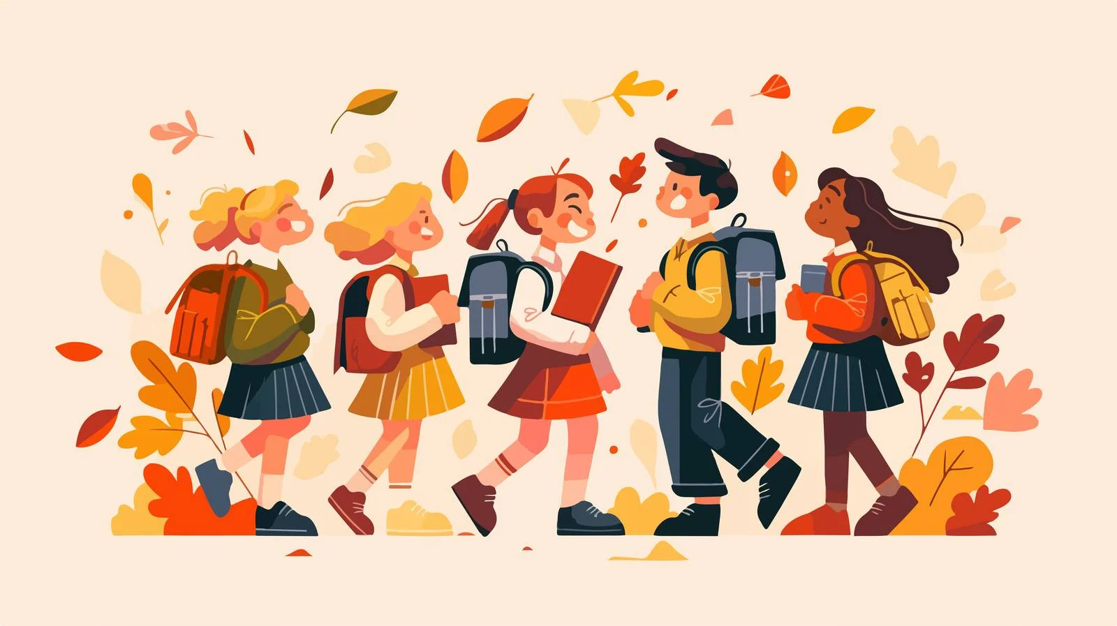 Diverse group of students at school — free download from Dotvec