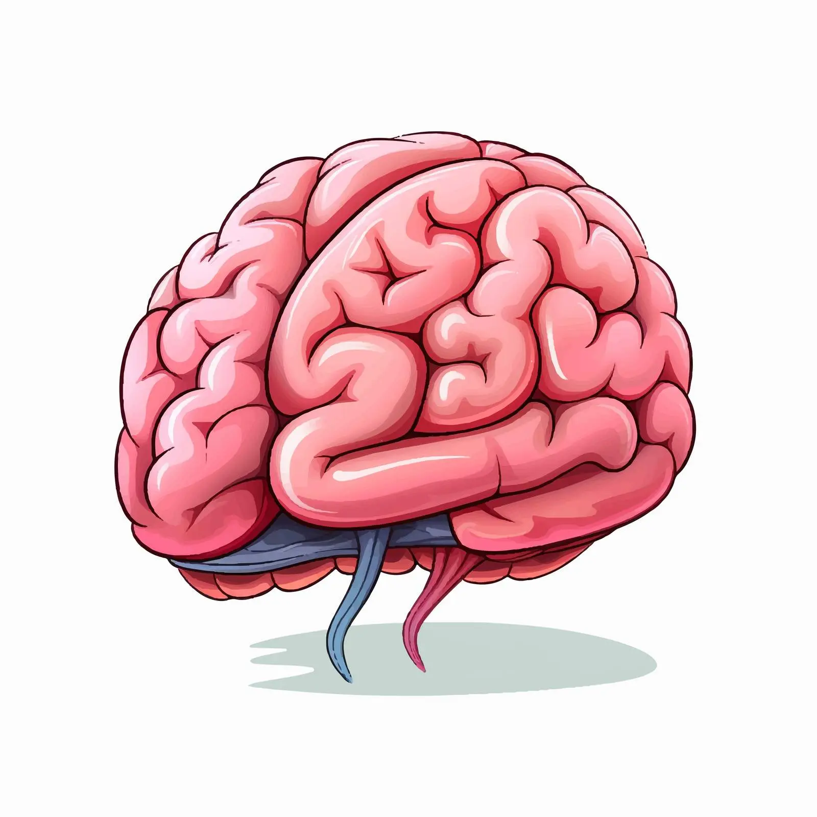 Cartoon Brain Icon Vector Illustration — free download from Dotvec