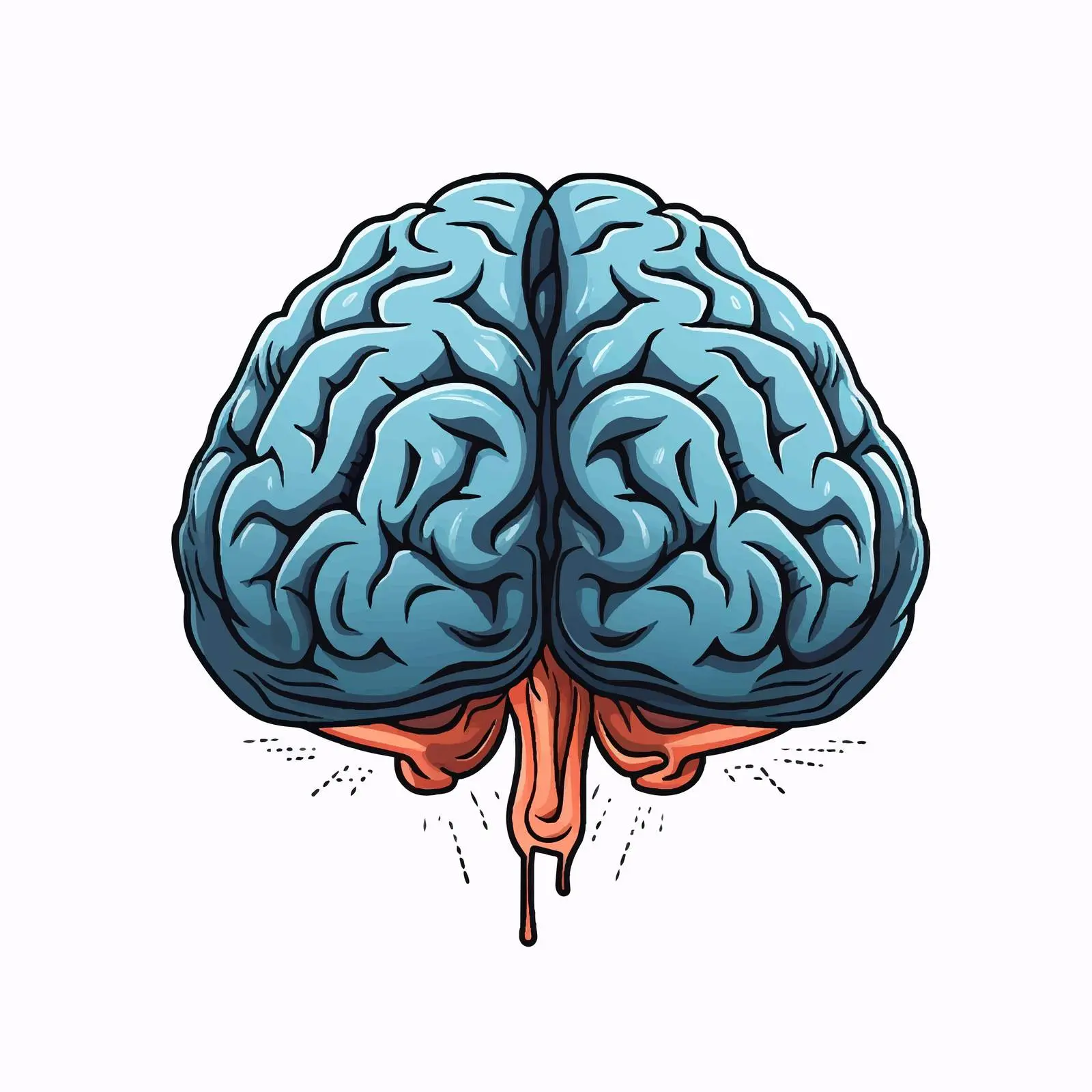 Brain Line Vector Illustration on White Background — free download from Dotvec