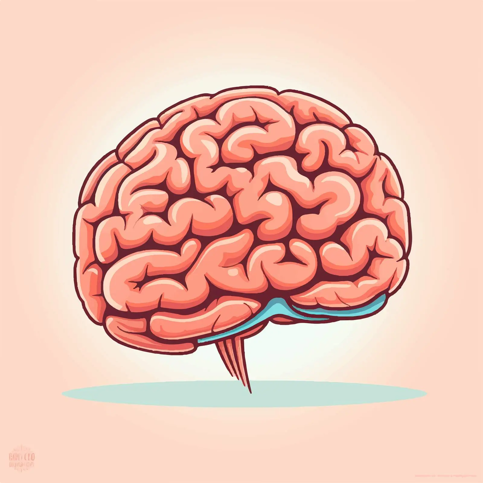 Brain Line Vector Illustration on White Background — free download from Dotvec
