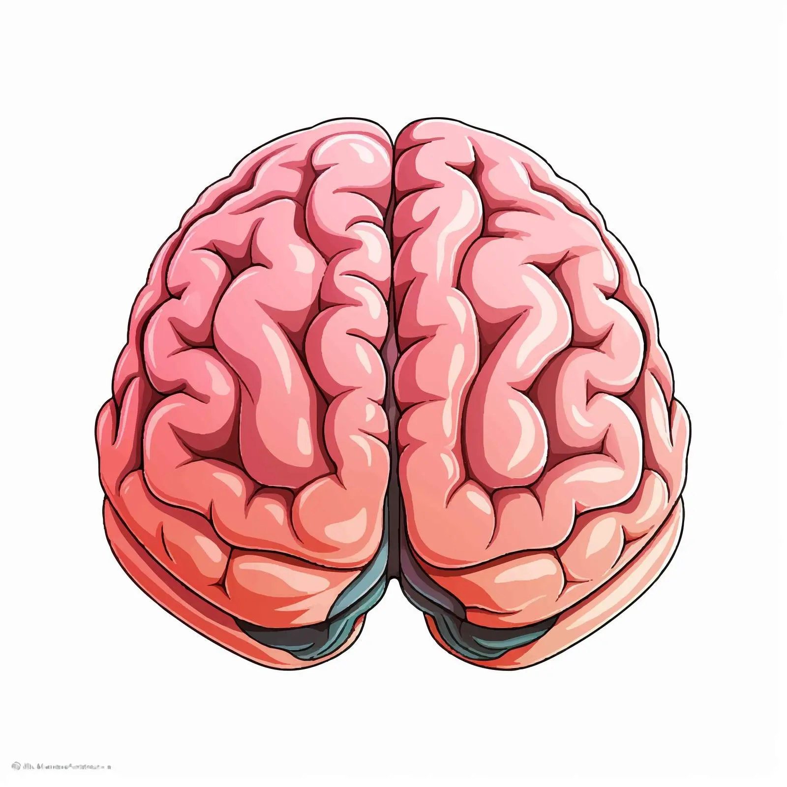 Top View Brain Vector Illustration on White Background — free download from Dotvec