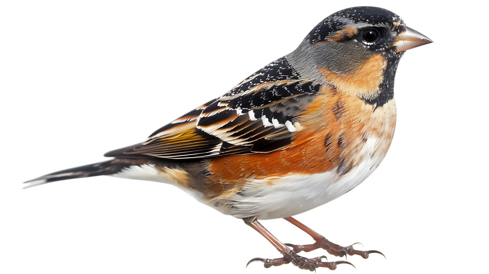 Majestic Brambling Male Fringilla Montifringilla Portrait – free songbird image from Dotvec