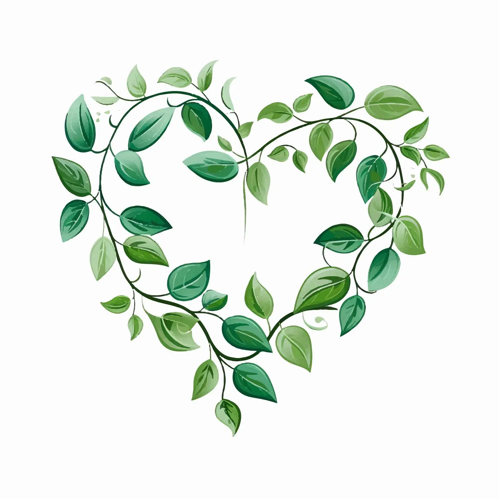 Heart-Shaped Leafy Branch Vector Icon – free heart icon image from Dotvec