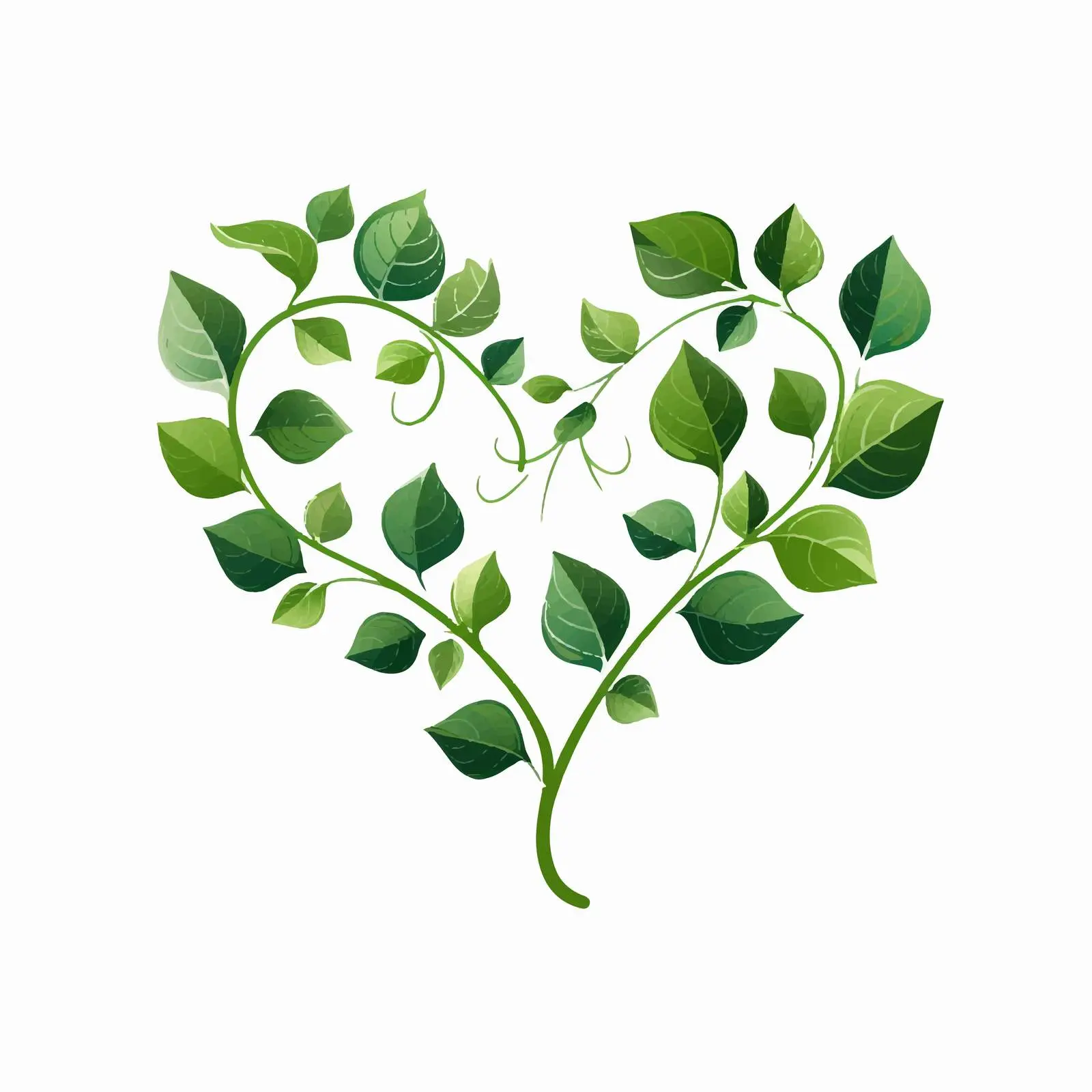 Heart-Shaped Leafy Branch Vector Icon – free heart icon image from Dotvec