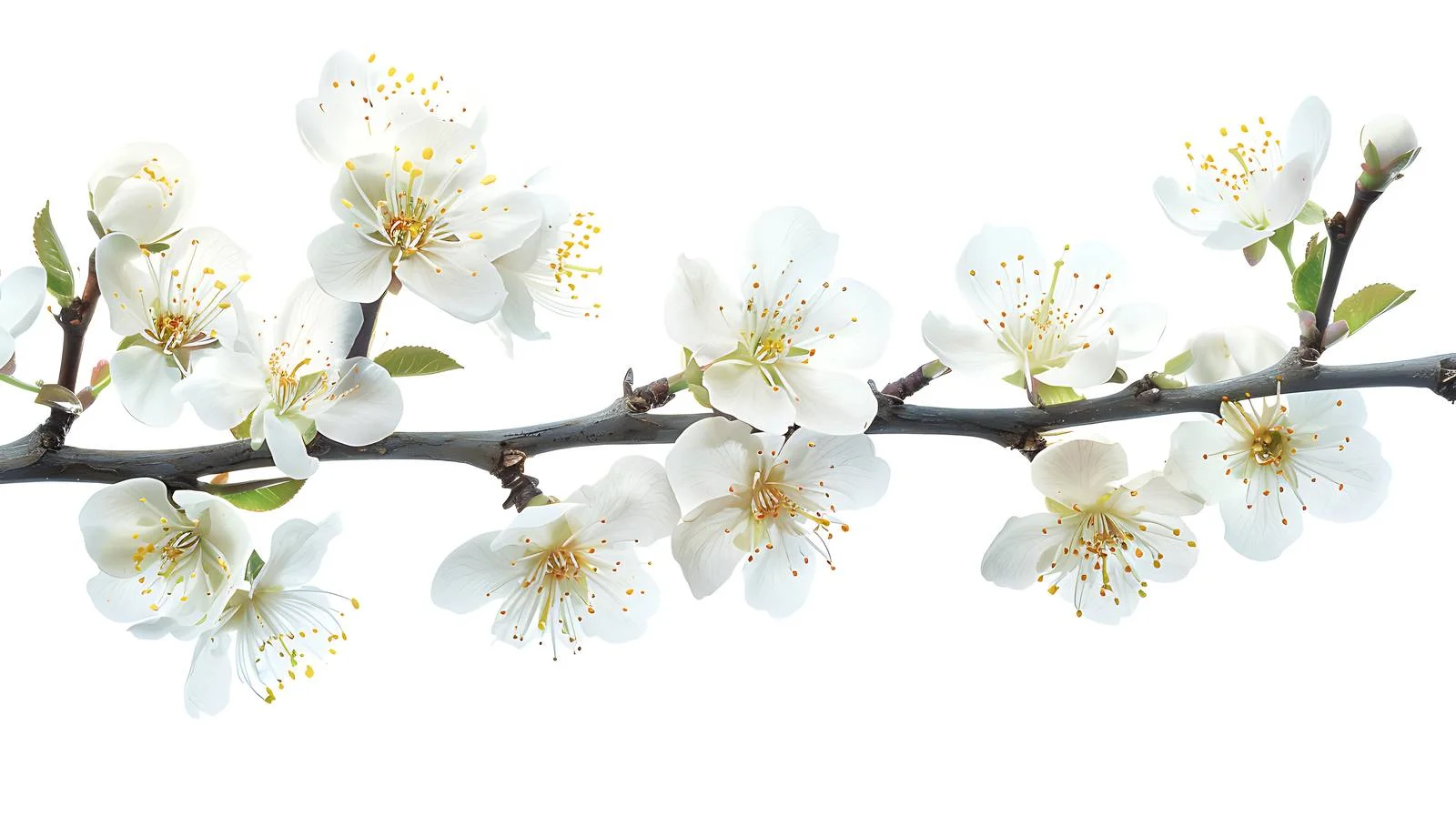 Cherry plum tree blooming against blue sky — free download from Dotvec
