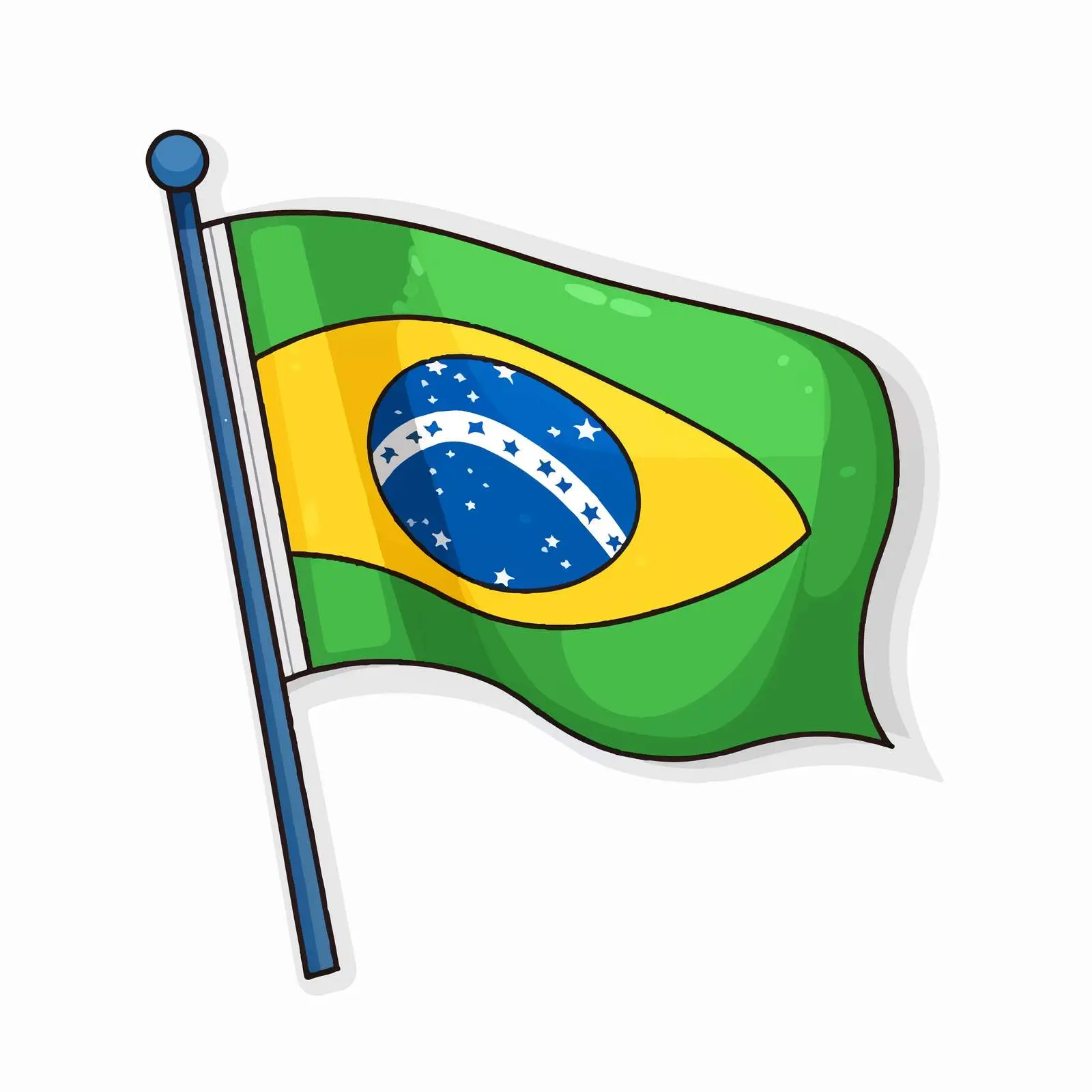 Brazilian Flag Cartoon Vector Illustration — free download from Dotvec