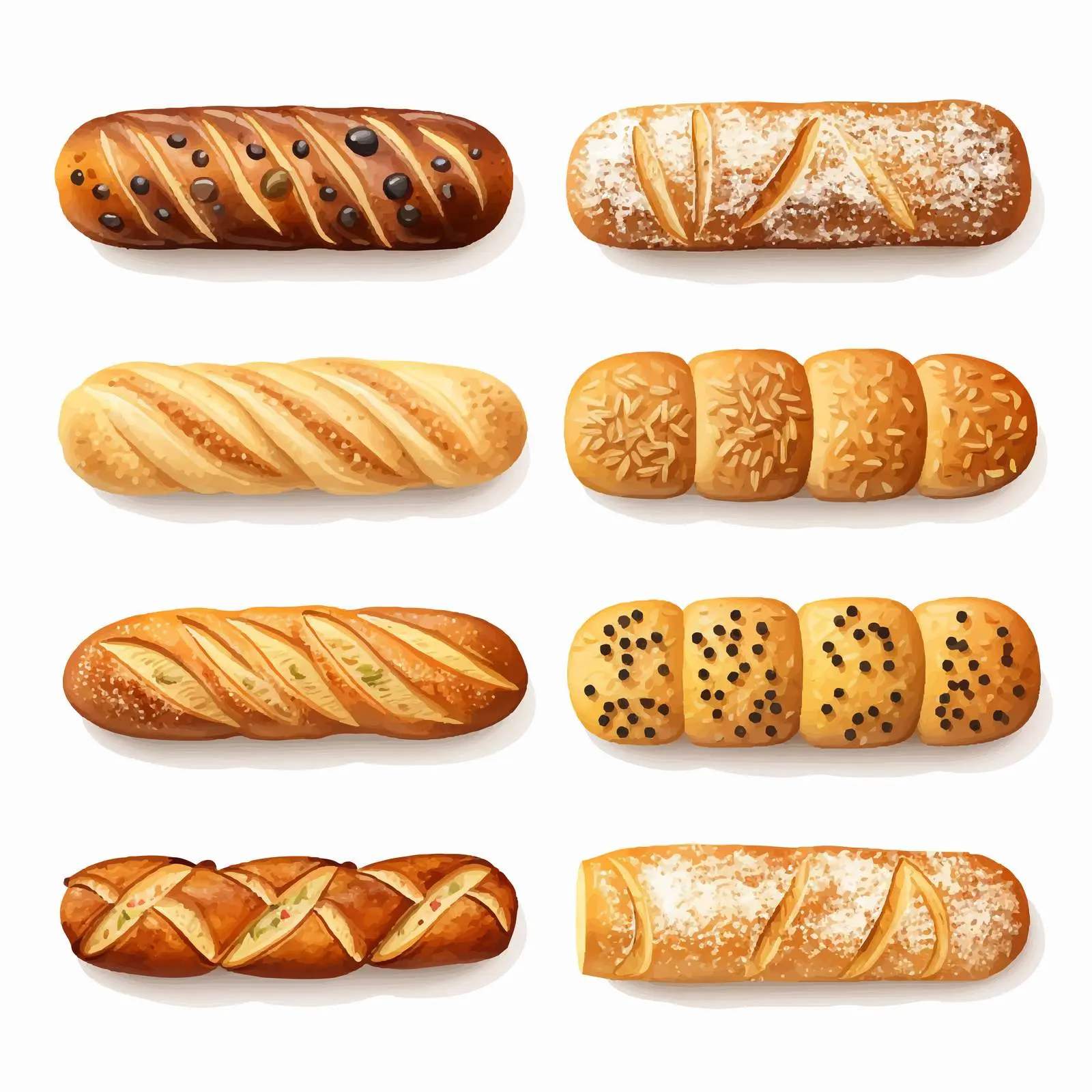Bread Line Vector Illustration on White Background — free download from Dotvec