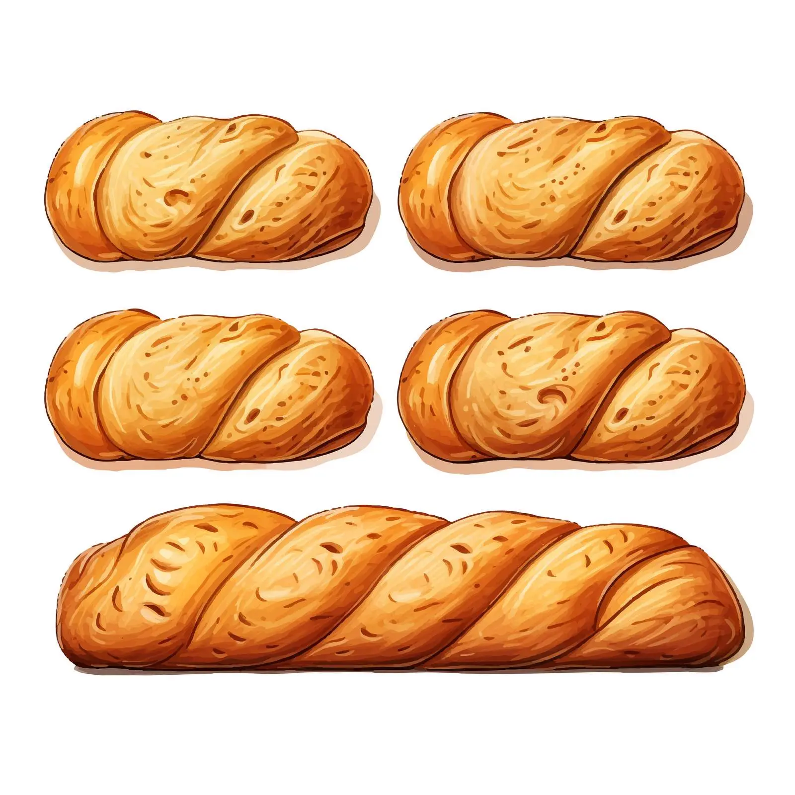 Bread Line Vector Illustration on White Background — free download from Dotvec