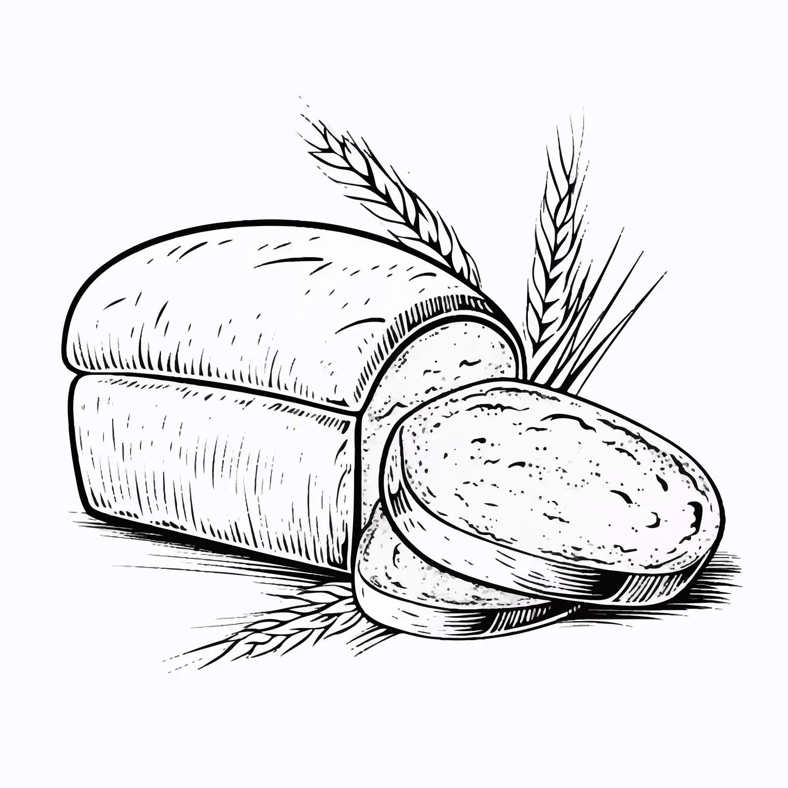 Cartoon Bread Outline Vector Illustration — free download from Dotvec