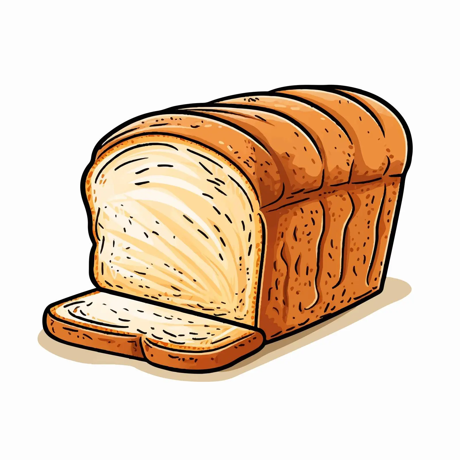 Cartoon Bread Outline Vector Illustration — free download from Dotvec