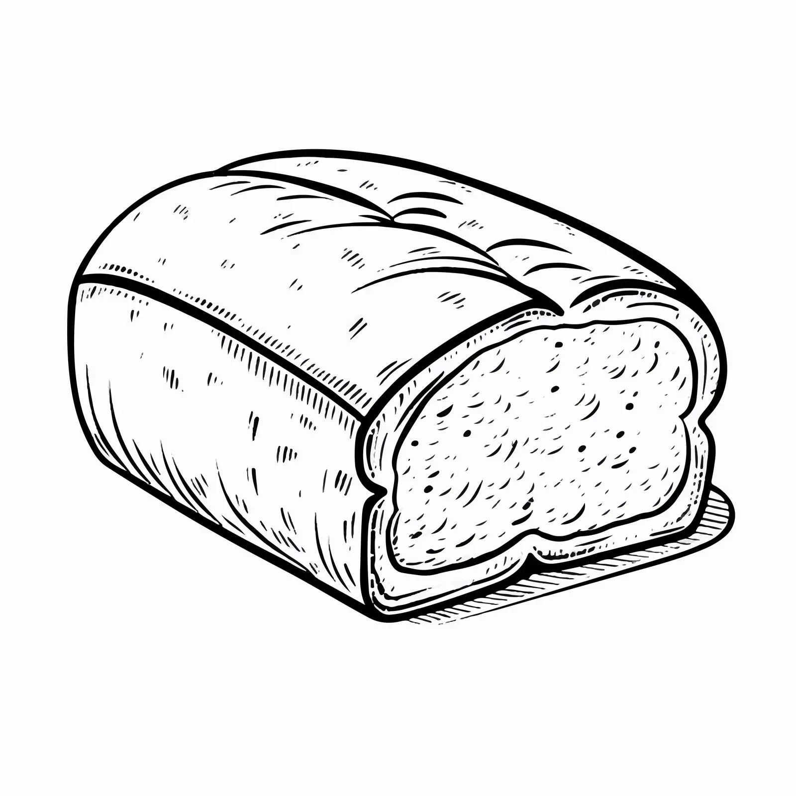 Cartoon Vector Bread Outline Illustration — free download from Dotvec