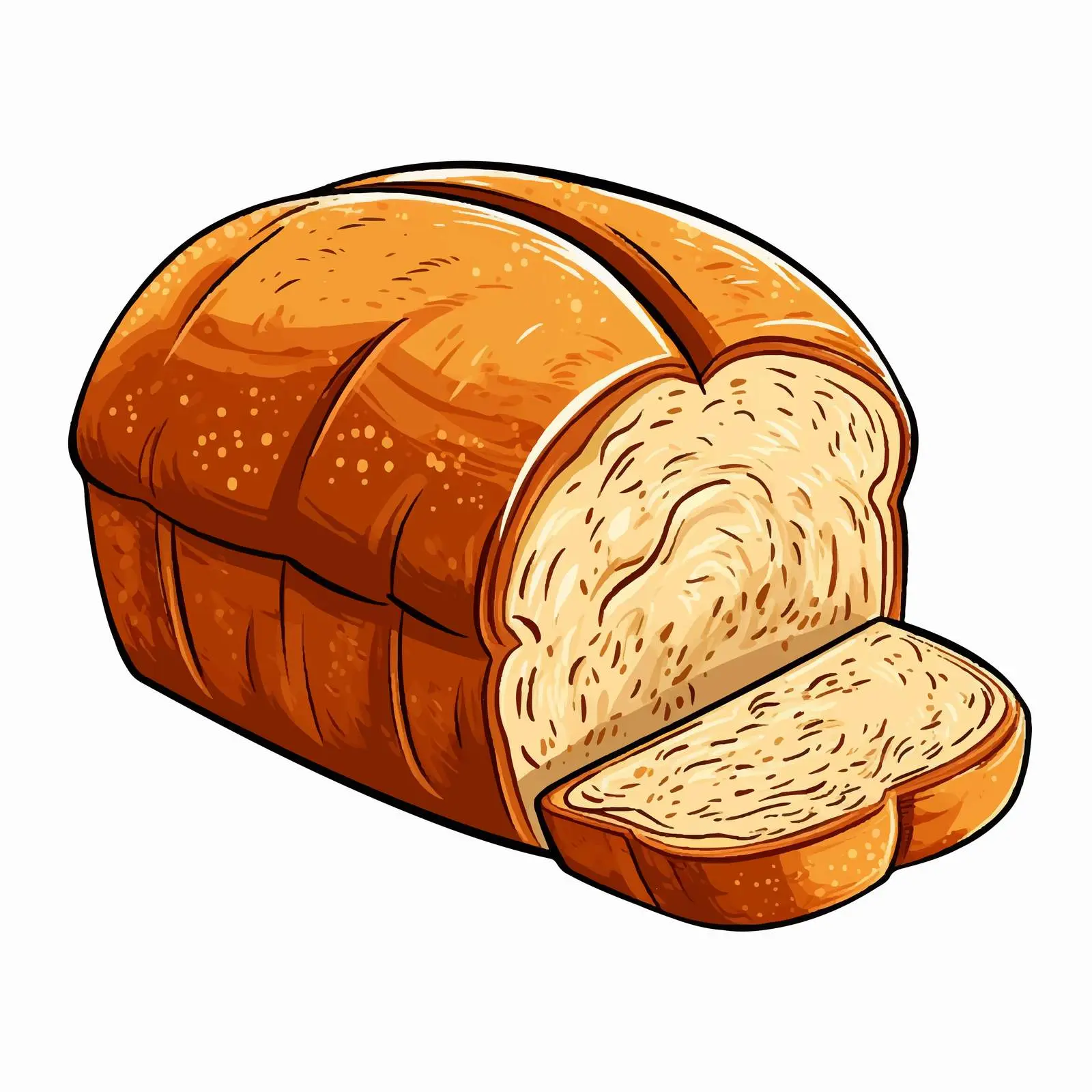 Top View Bread Vector Illustration on White Background – free toasted bread image from Dotvec