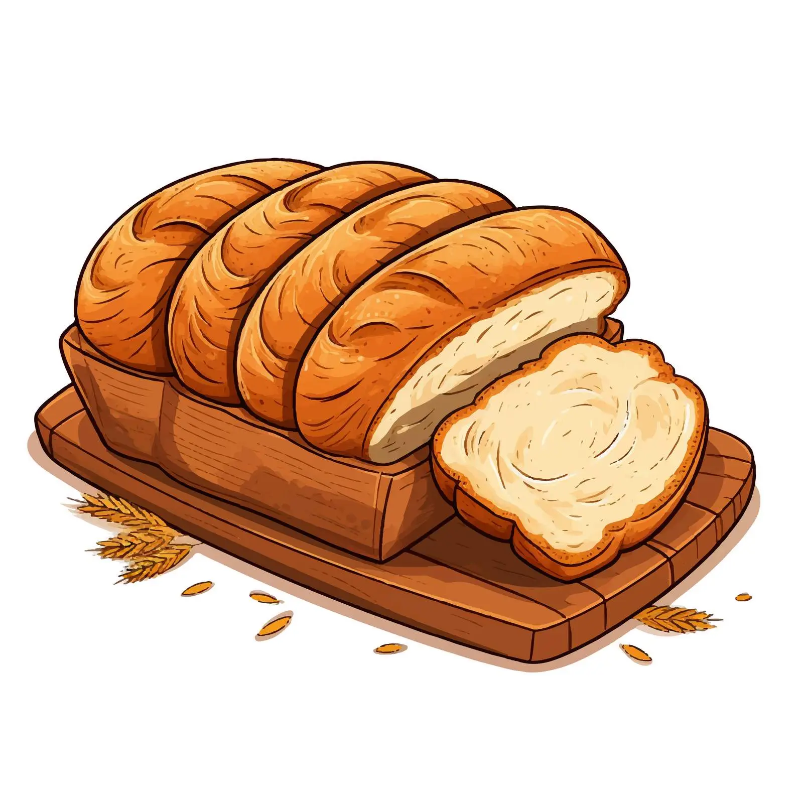Top View Bread Vector Illustration on White Background — free download from Dotvec