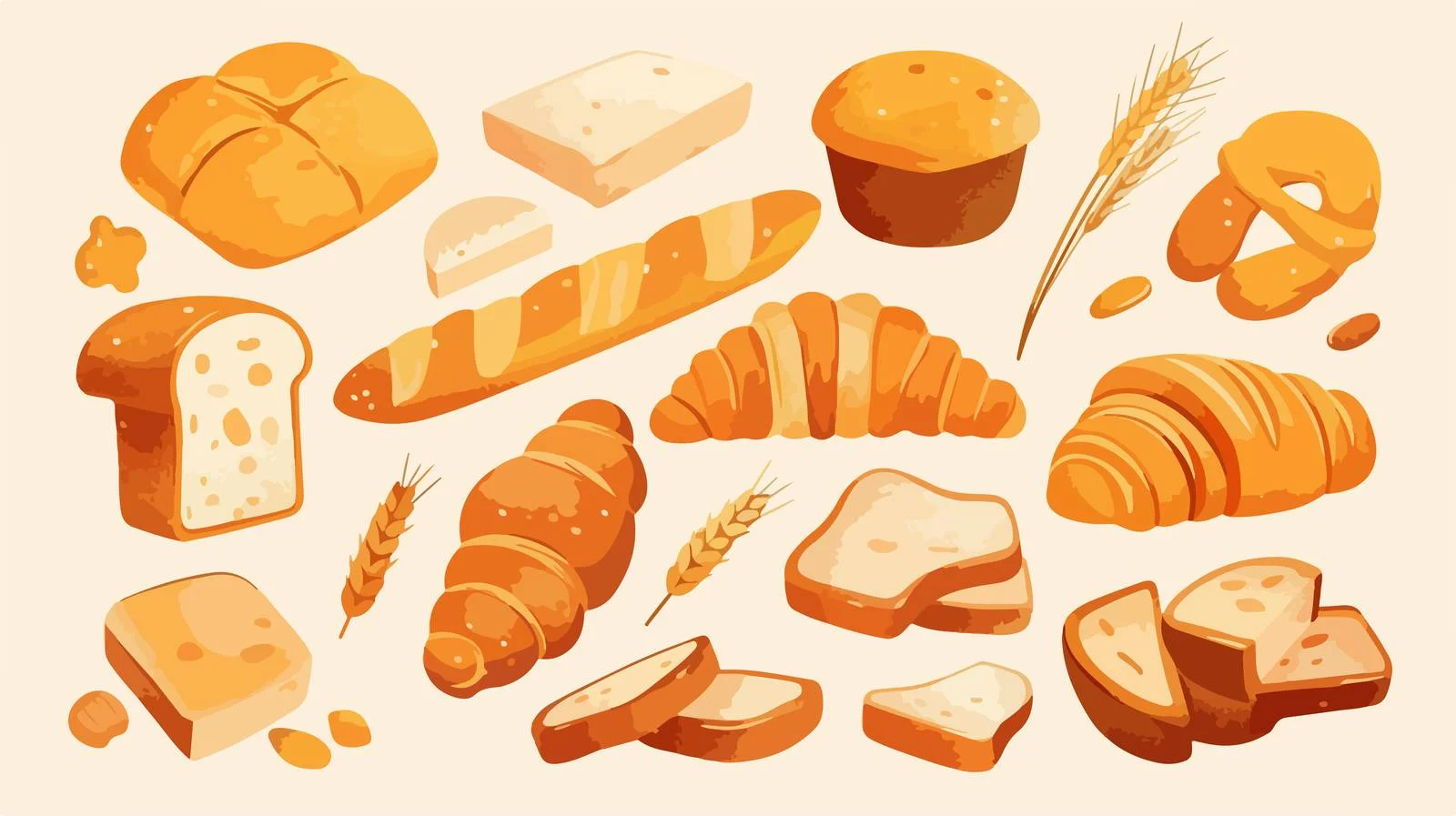 Assorted Selection of Bread and Pastries — free download from Dotvec