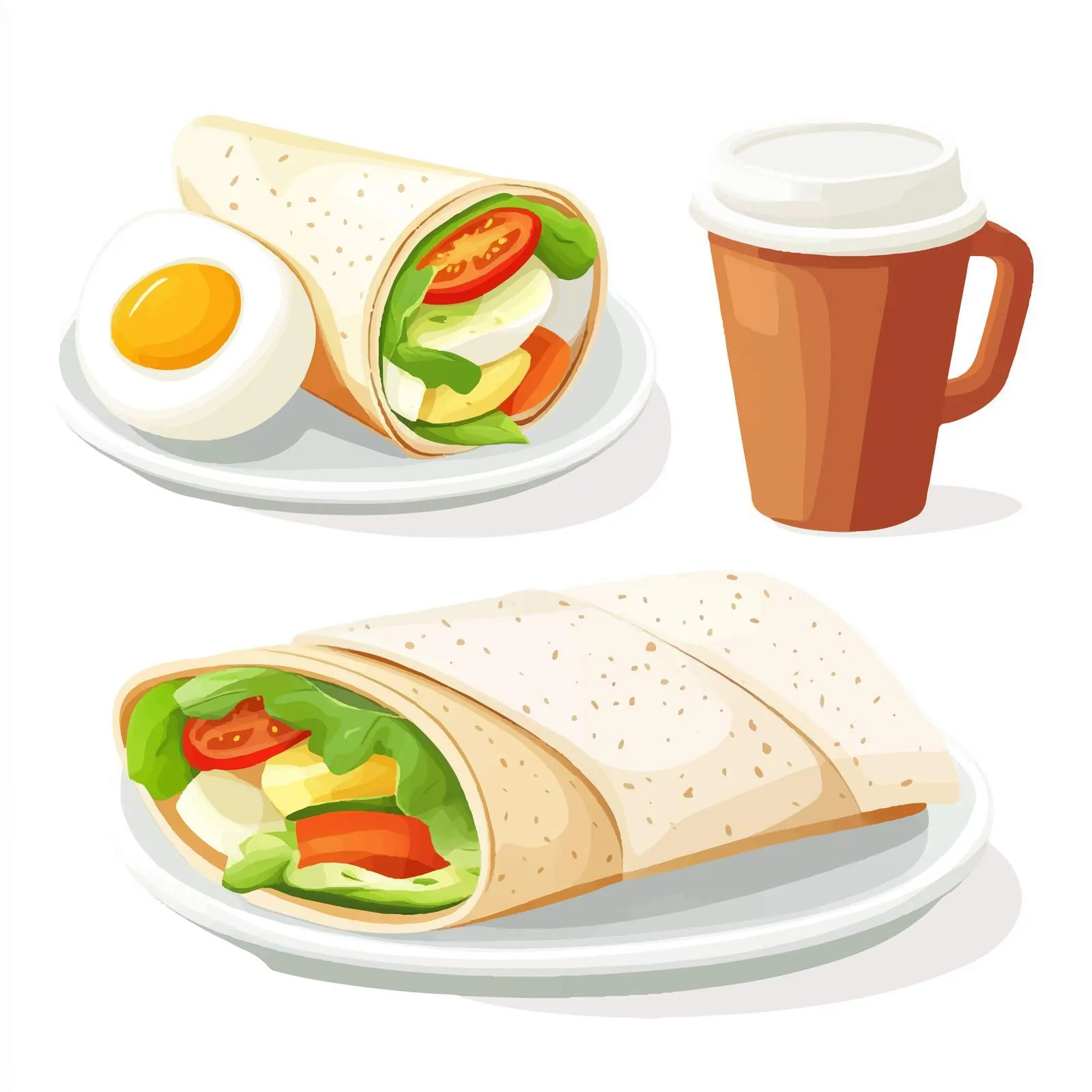 Delicious Breakfast Wraps with Boiled Egg — free download from Dotvec