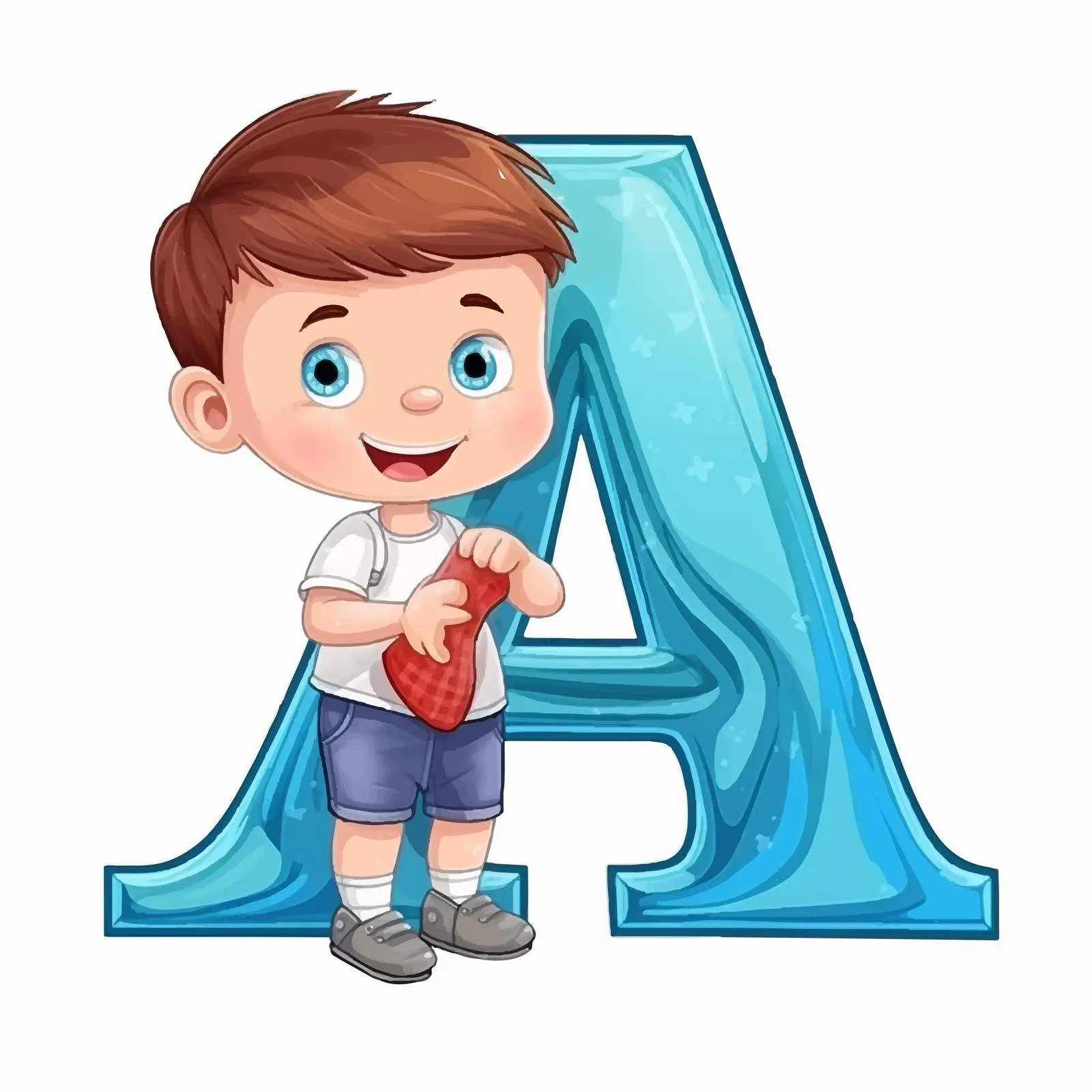 Cute Baby Blitz with Letter A Vector – free visual learning image from Dotvec