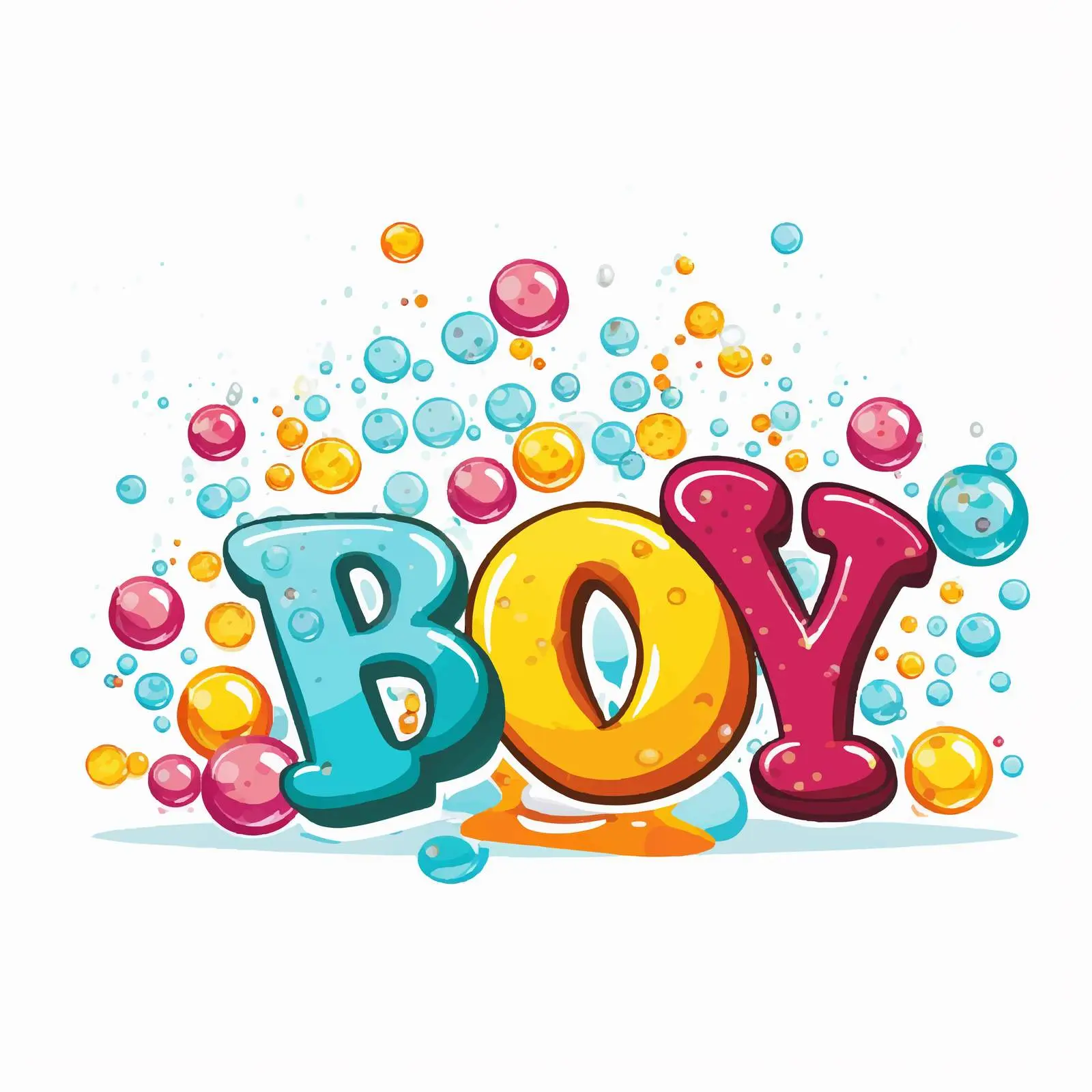 Bright Cartoon Bubbles Bathroom Word Art — free download from Dotvec