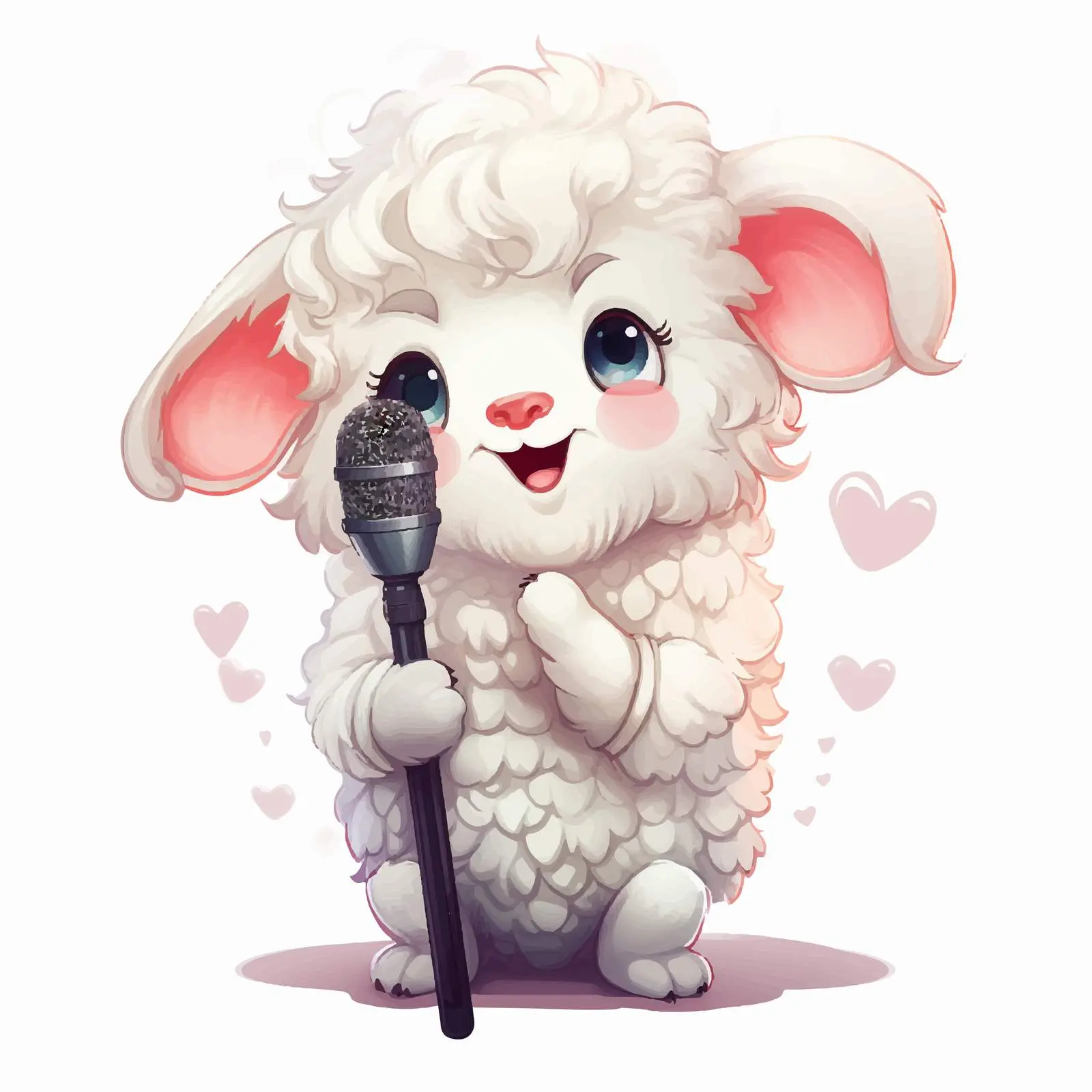 Singing Sheep Love Illustration in Cartoon Style — free download from Dotvec