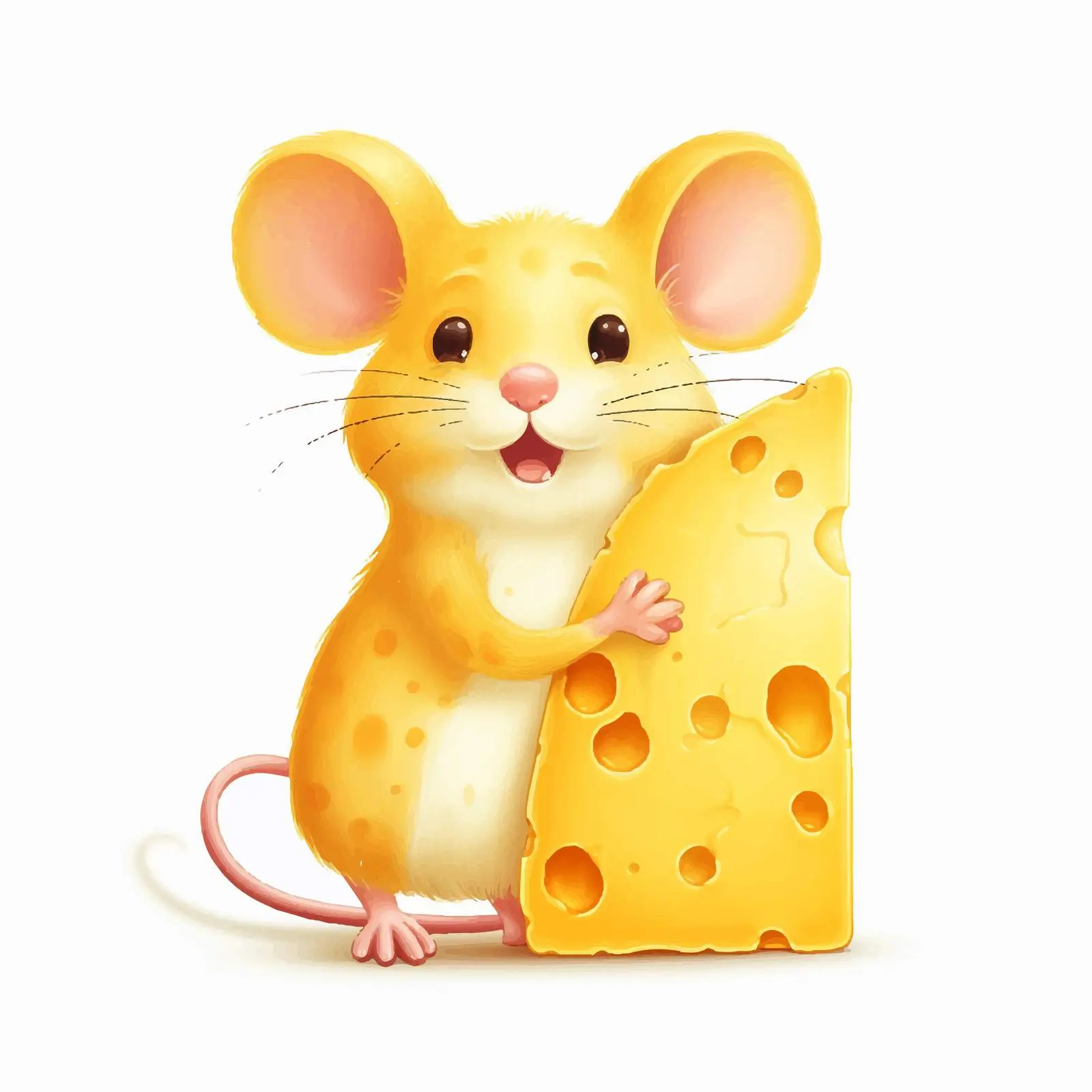 Cute Rat with Letter E and Bright Cheese — free download from Dotvec
