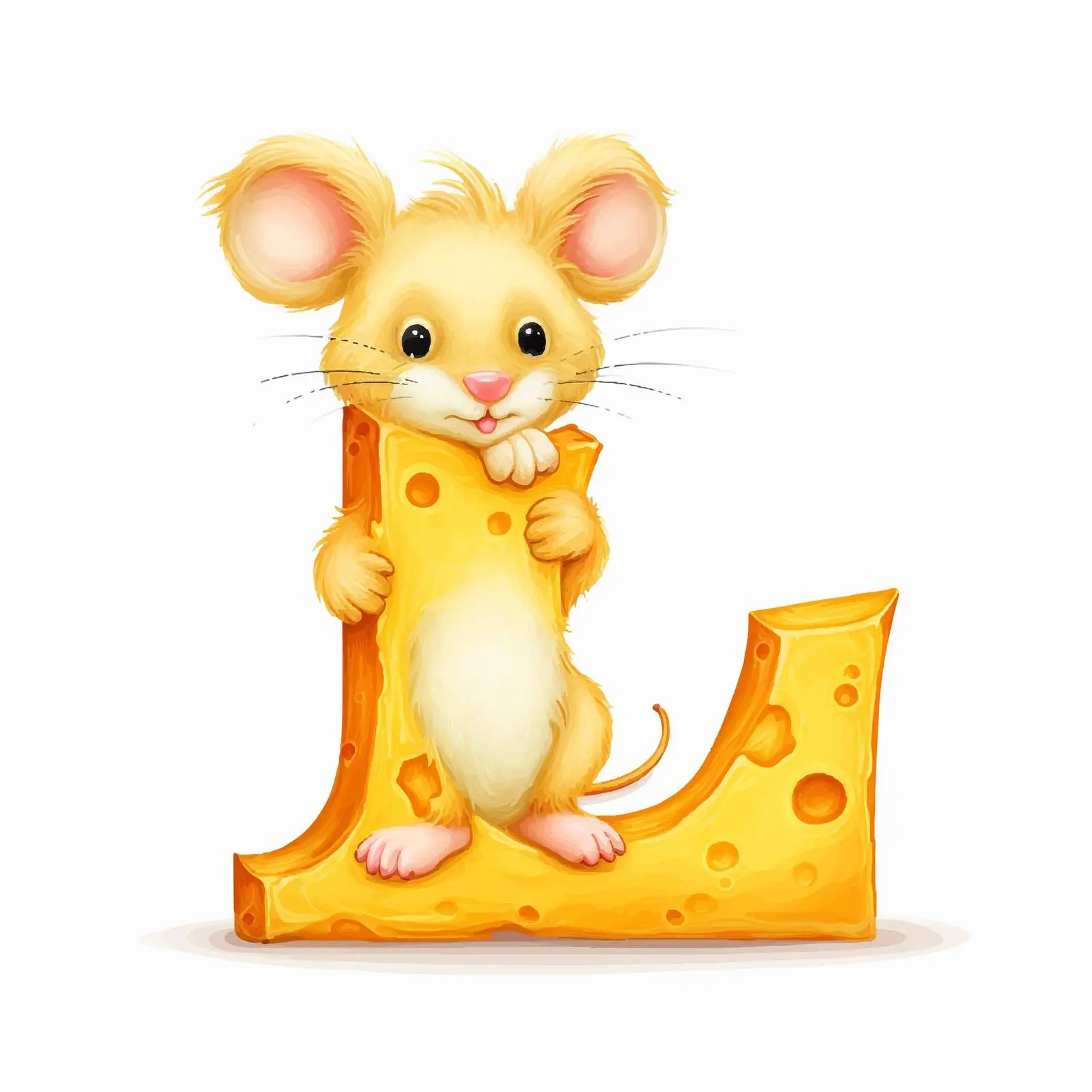 Cute Rat with Letter L in Bright Alphabet — free download from Dotvec
