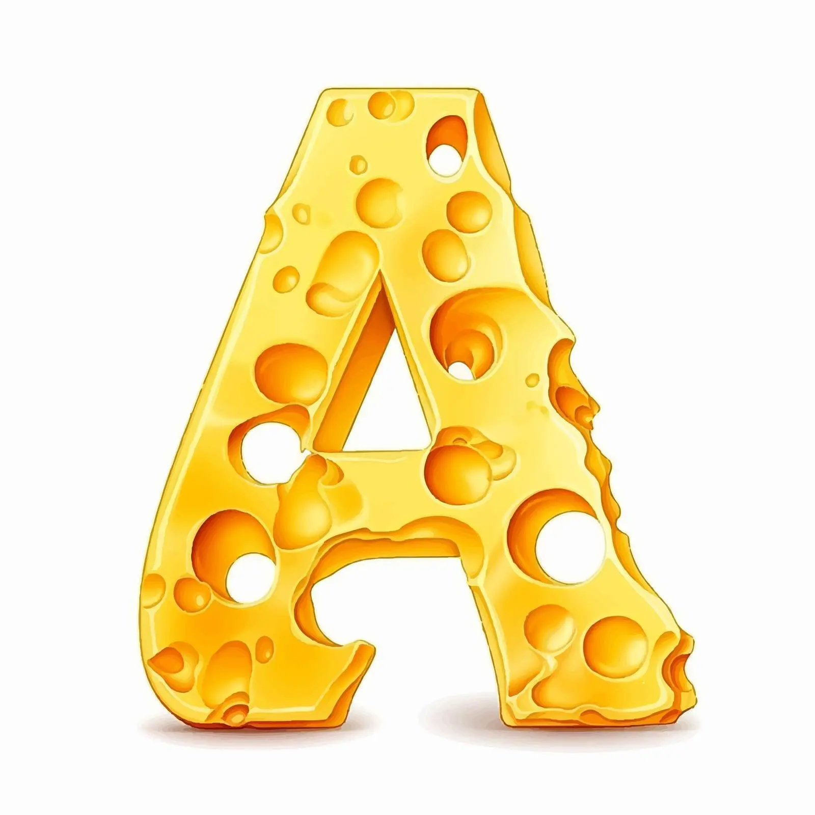 Cute Colorful Cheese Alphabet for Logos – free infographic image from Dotvec