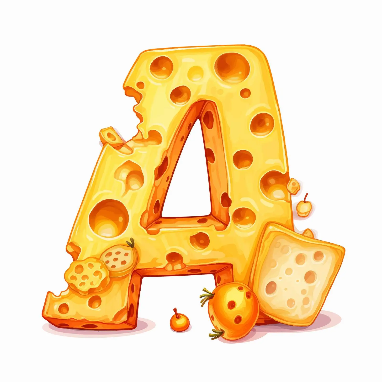 Colorful Cheese Alphabet Vectors for Branding — free download from Dotvec