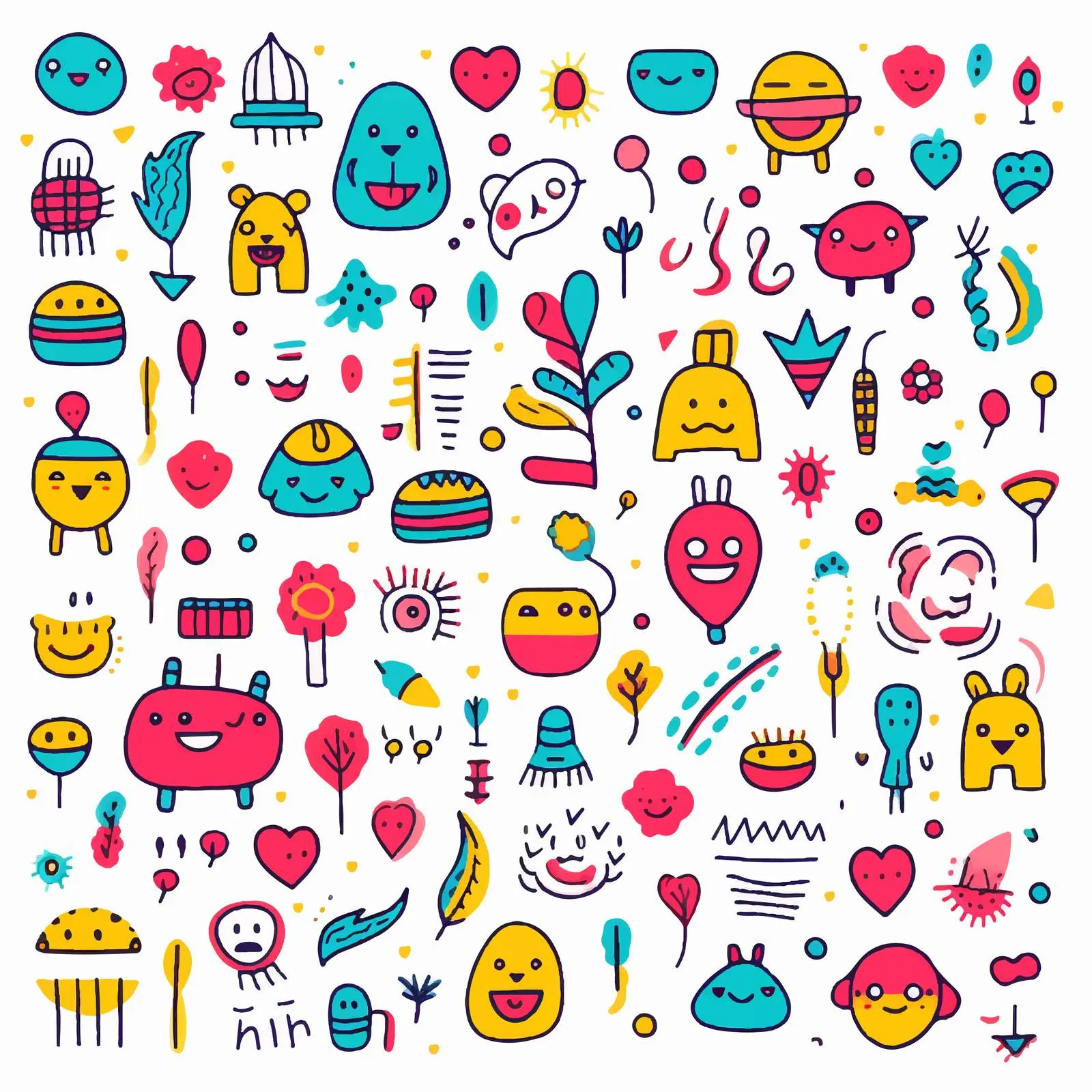 Cute Hand-Drawn Doodle Background Set — free download from Dotvec