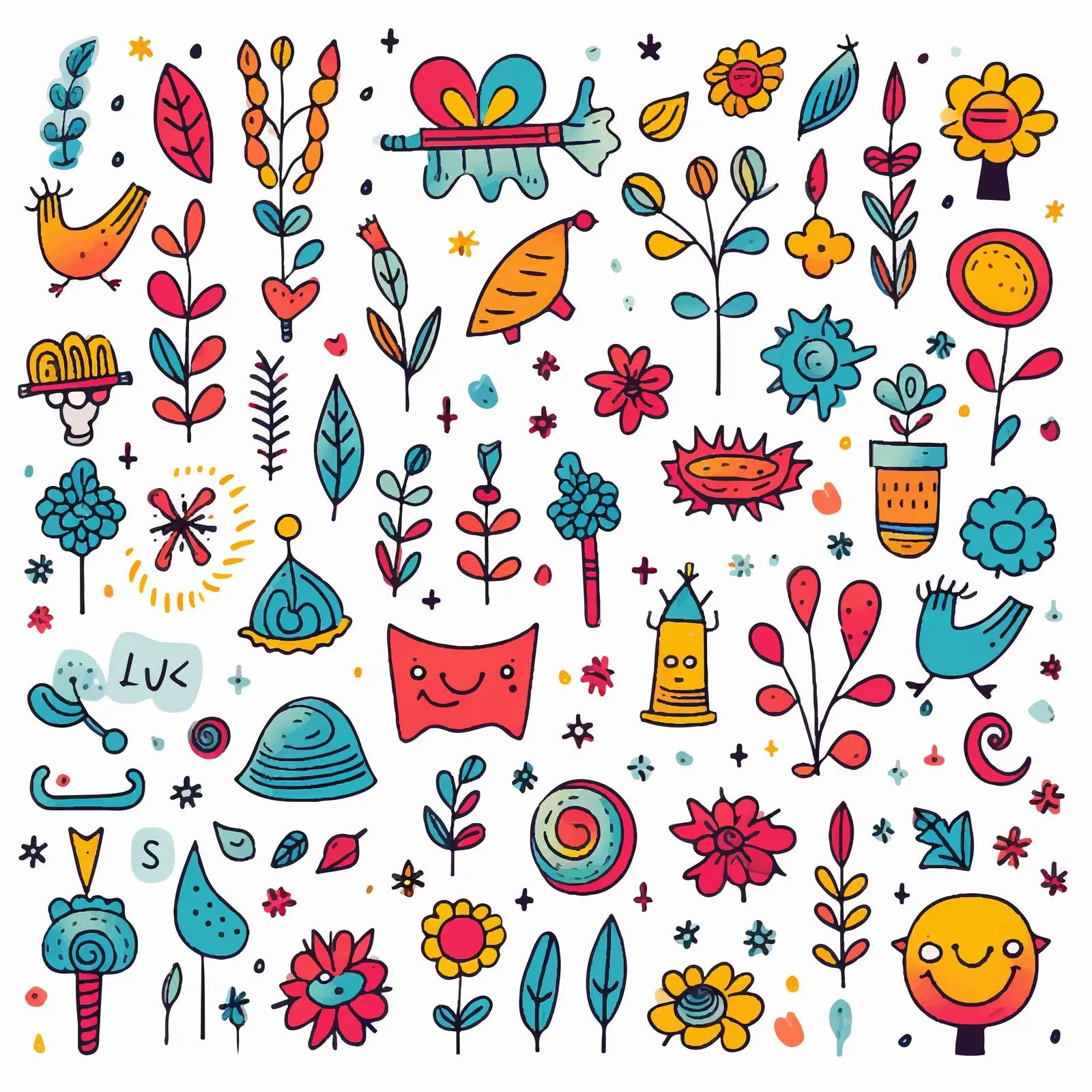 Cute Hand-Drawn Doodle Vector Backgrounds — free download from Dotvec