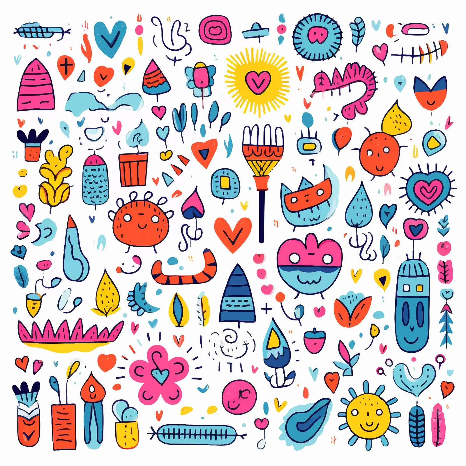Cute Hand-Drawn Doodle Vector Backgrounds — free download from Dotvec