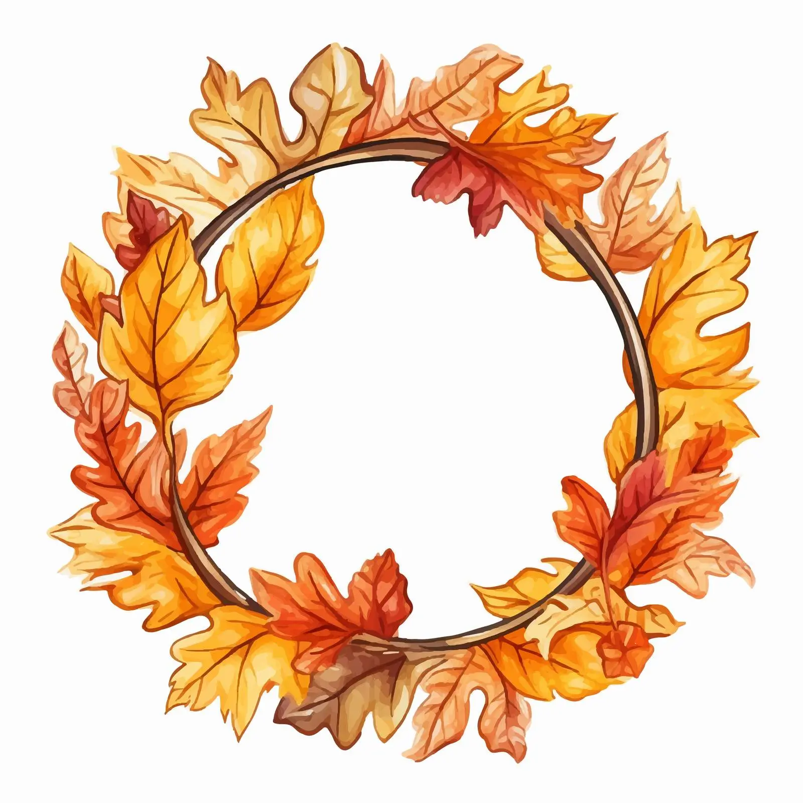 Elegant Golden Autumn Frame Clip Art Design — free download from Dotvec