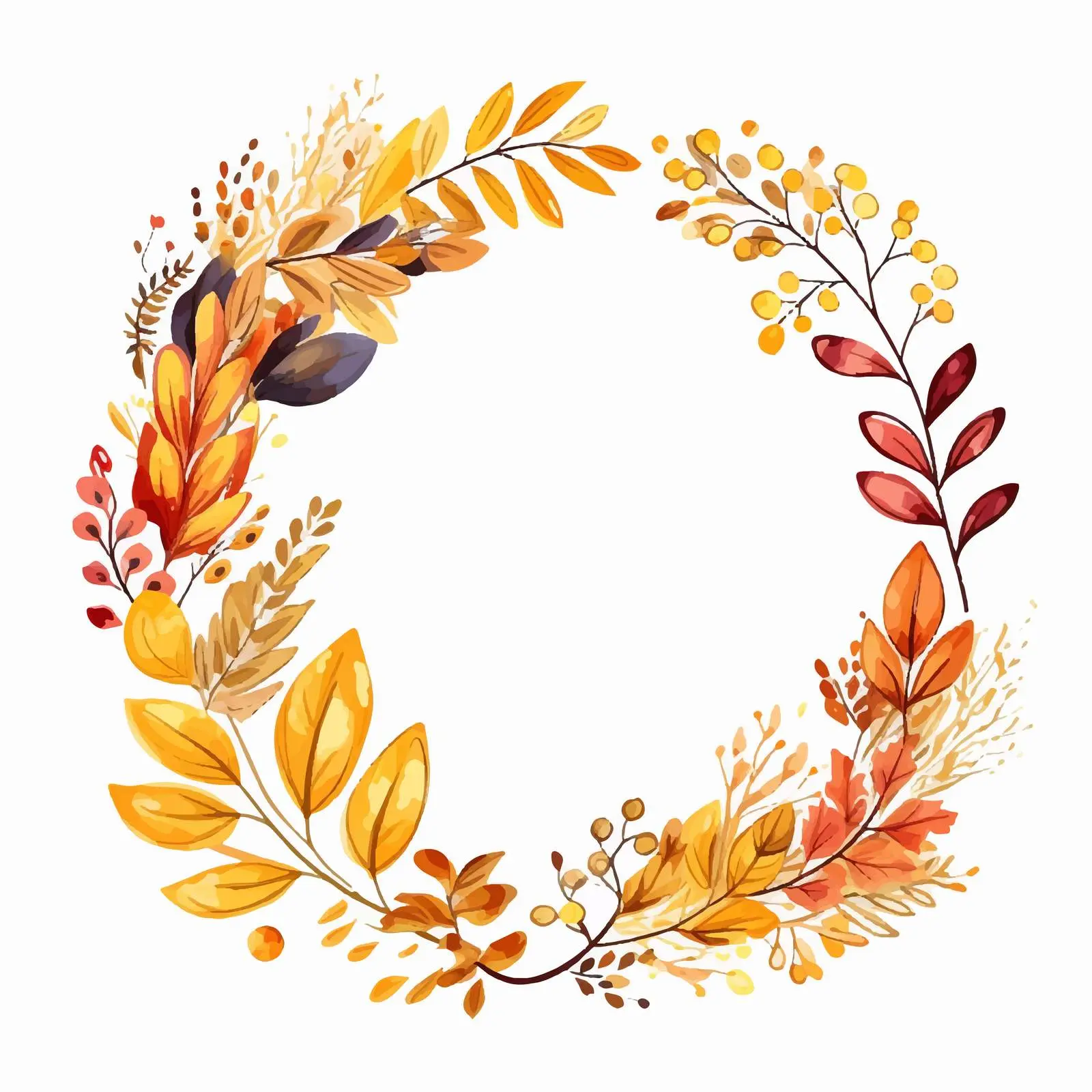 Golden Autumn Frame Clip Art Vector Design — free download from Dotvec