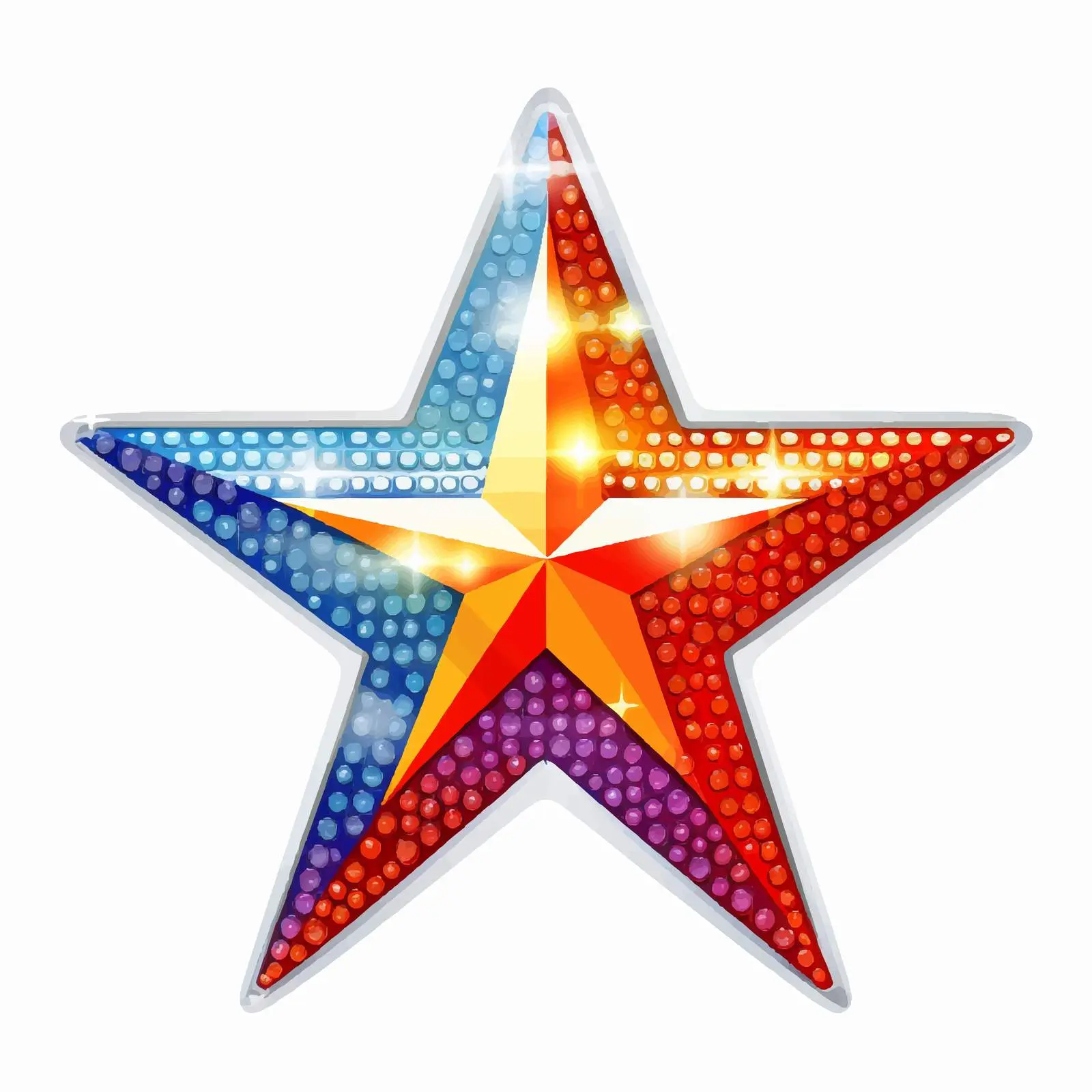 Colorful Glitter Star Template for National Flags — free download from Dotvec