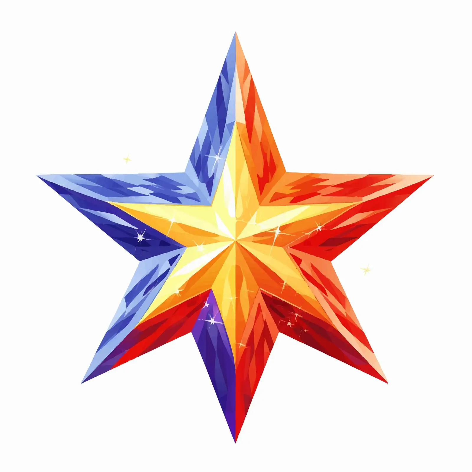 Bright Glitter Star Vector Template in Flag Colors – free spectrum image from Dotvec